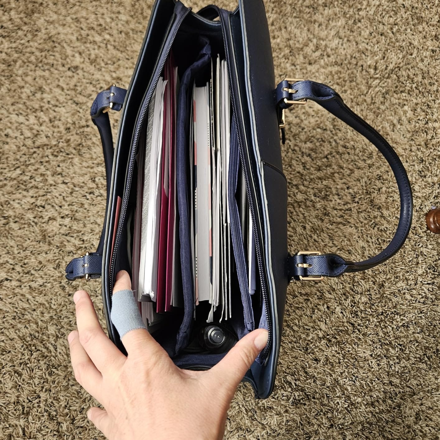 Women Laptop Bag Leather Work Tote 15.6 Inch Laptop Computer Bag for women customer photo 1