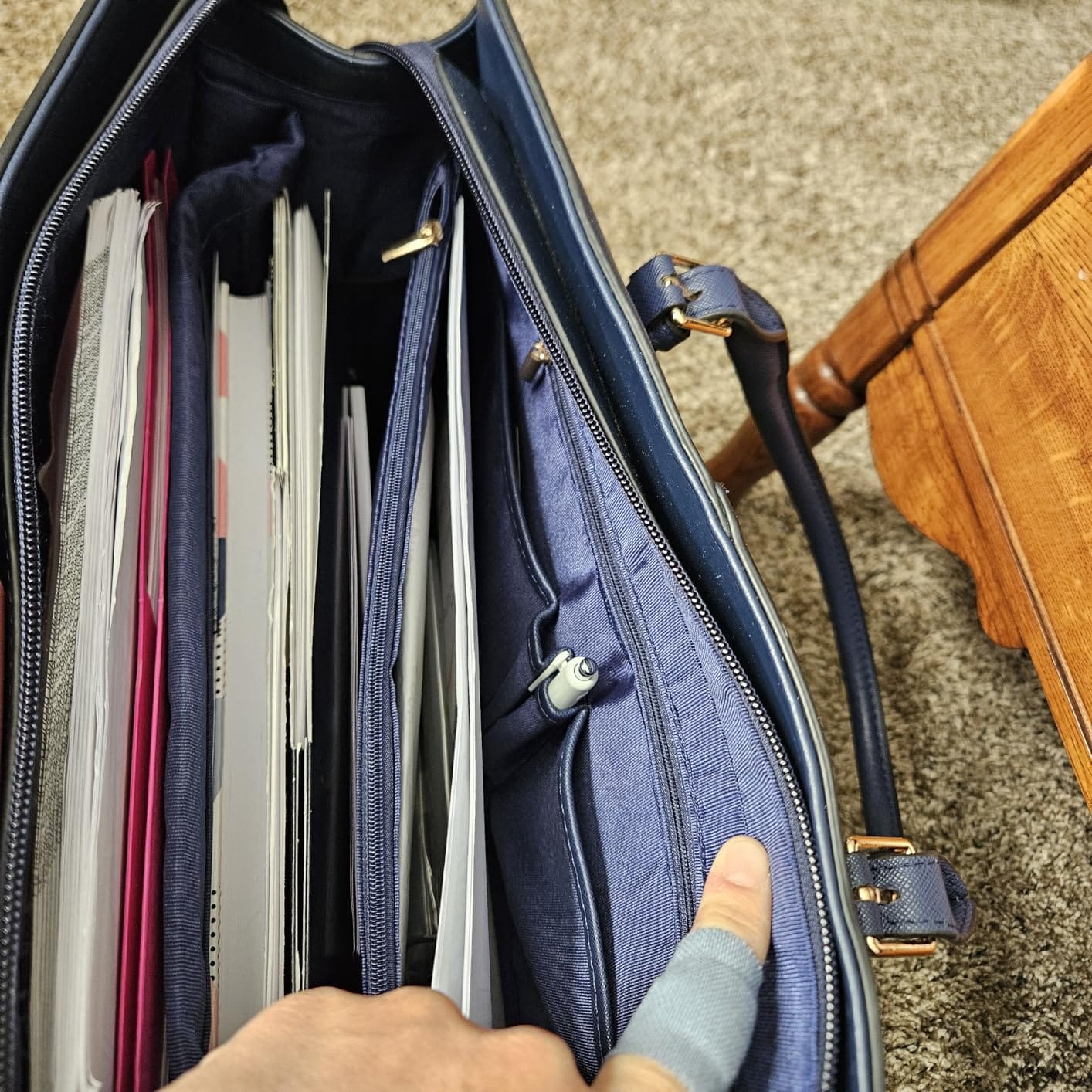 Women Laptop Bag Leather Work Tote 15.6 Inch Laptop Computer Bag for women customer photo 2