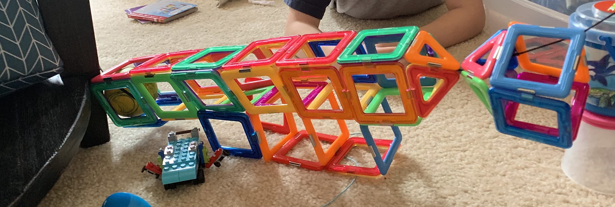 Upgraded Magnetic Blocks Tough Tiles STEM Toys for 3+ Year Old Boys & Girls customer photo 1