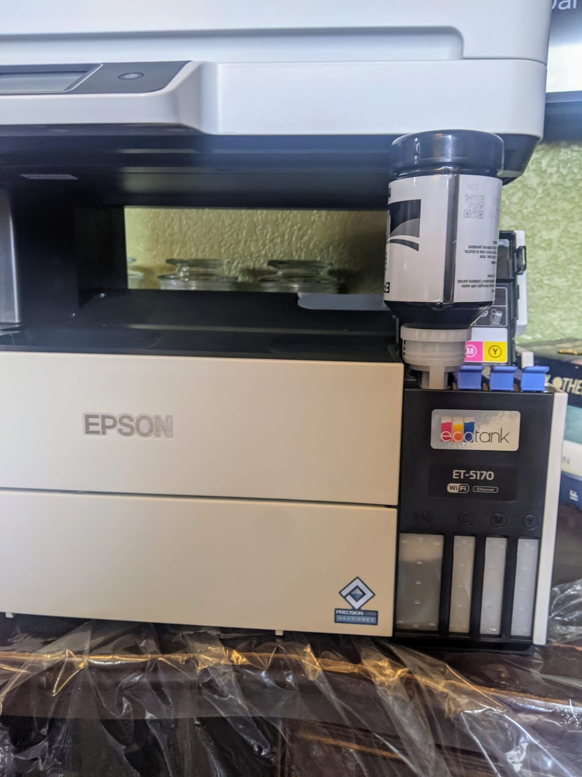 Epson EcoTank Pro ET-5170 Wireless Color All-in-One Supertank Printer with Scanner, Copier, Fax Plus Auto Document Feeder White Large customer photo 1