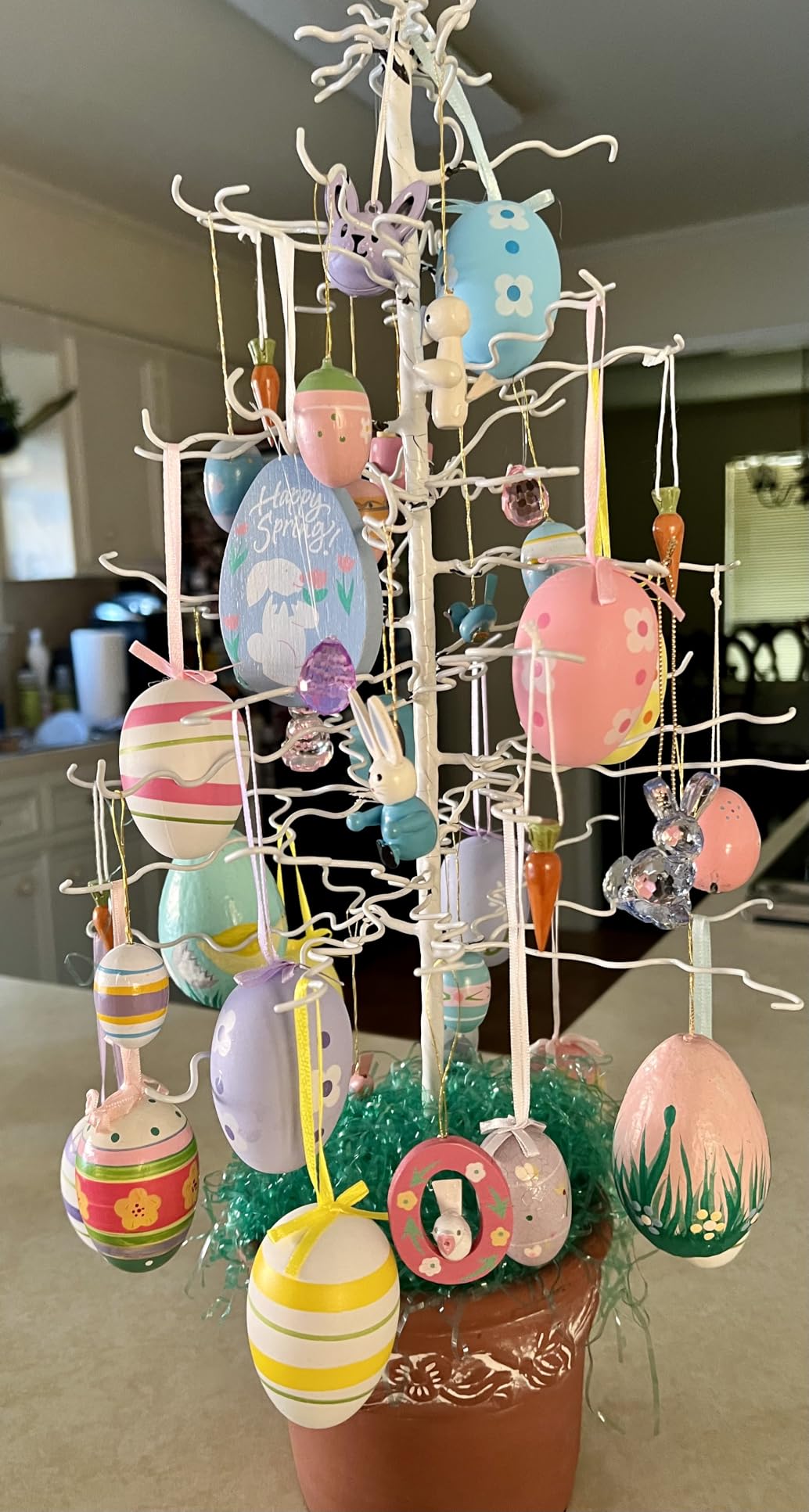 Yunfan 12Pcs Easter Decorations Eggs Hanging Ornaments Colorful for Easter Tree Basket Decor Party Favors Supplies Home customer photo 2