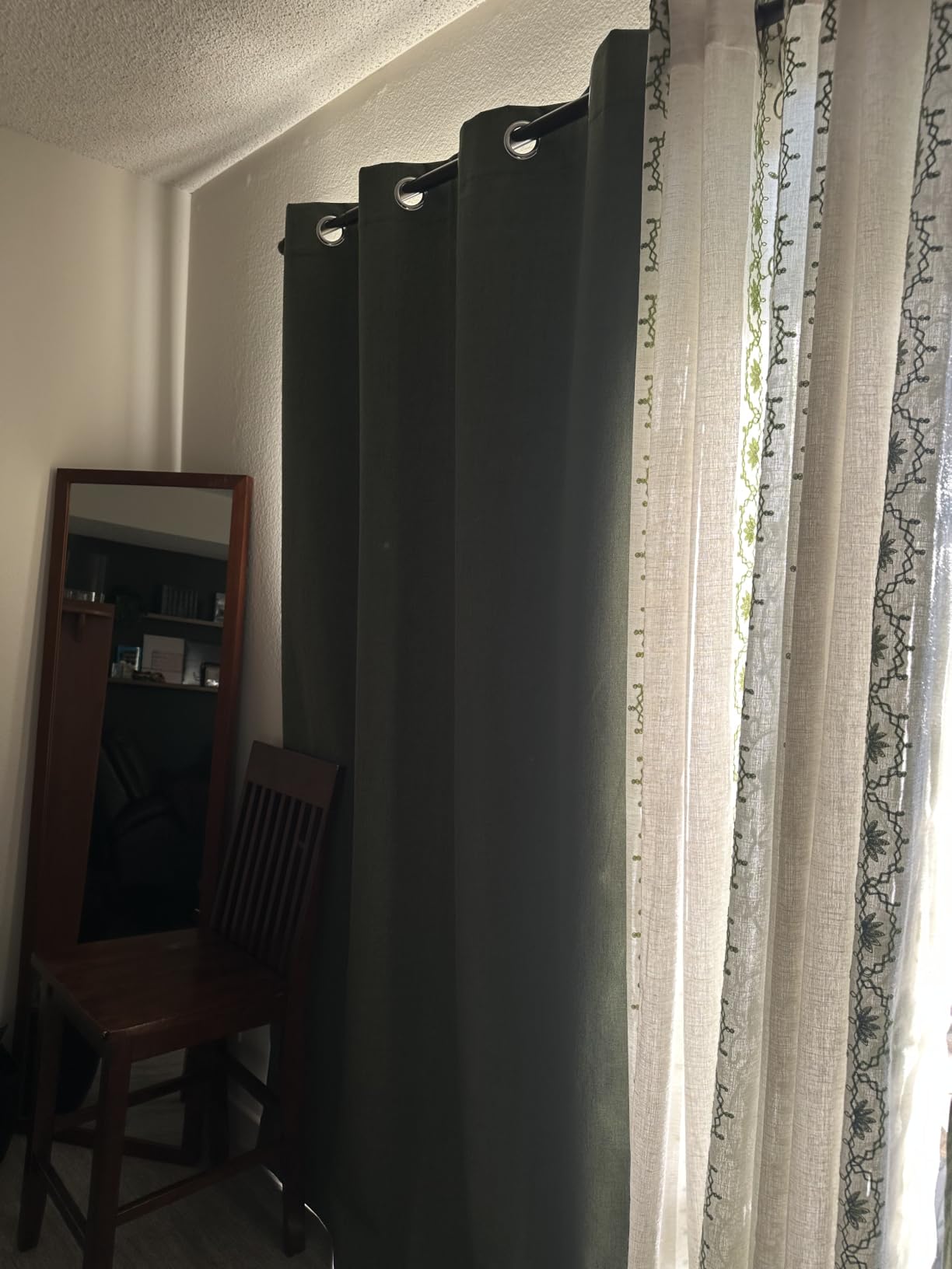MIULEE 100% Blackout Linen Curtains for Bedroom 52x84 Inches Natural Beige customer photo 1