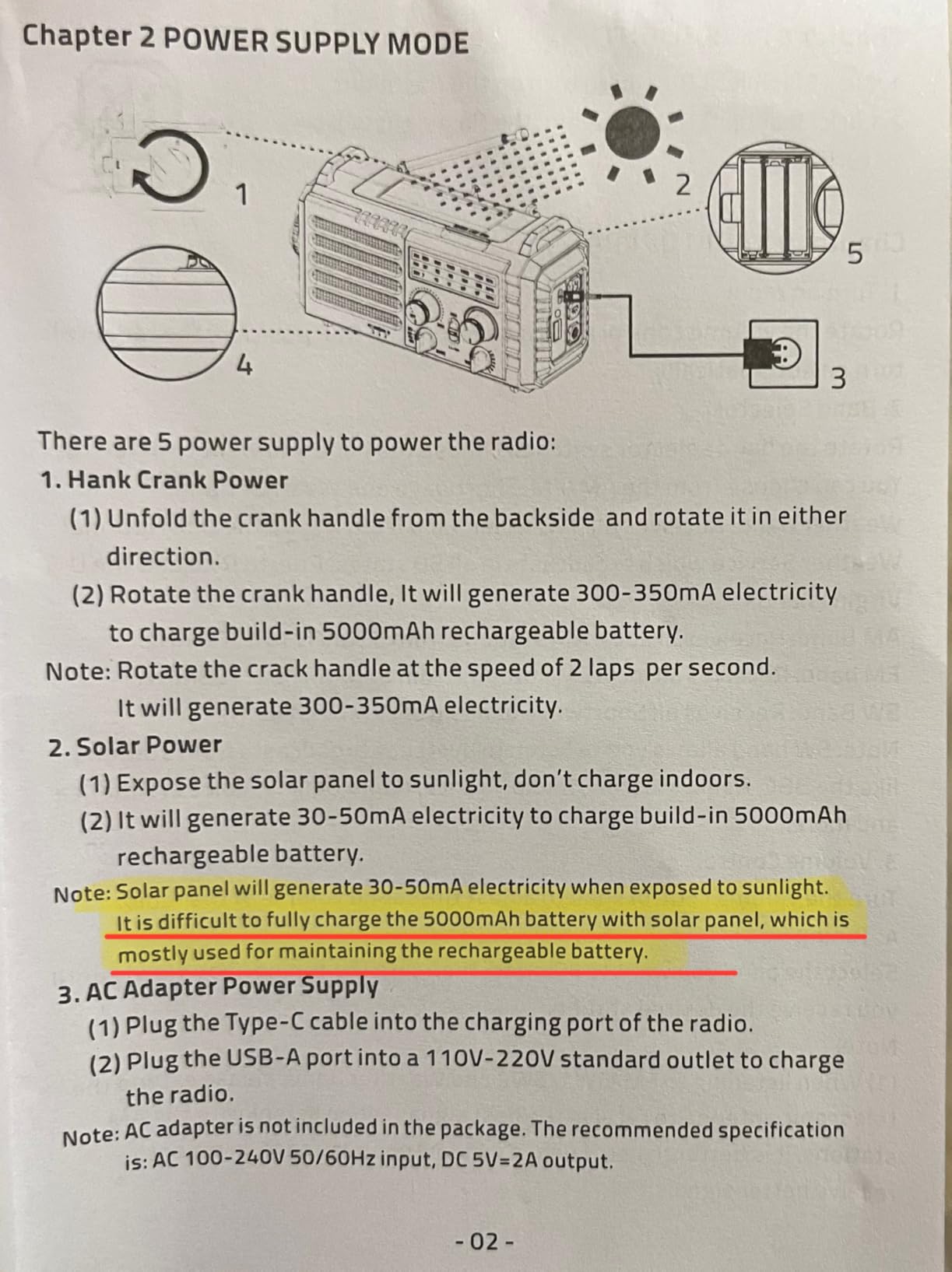 Raynic Emergency Radio, 5000mAh/18500mWh Weather Radio, Solar Hand Crank Radio with AM/FM/SW/NOAA Alert, Cell Phone Charger, Headphone Jack, Flashlight and SOS Siren customer photo 1