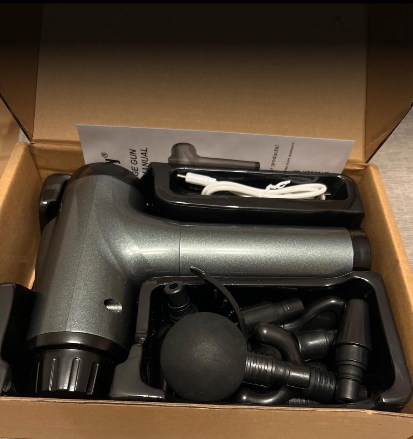 OLsky Massage Gun Deep Tissue 30 Speeds 9 Attachments Handheld (Grey) customer photo 1