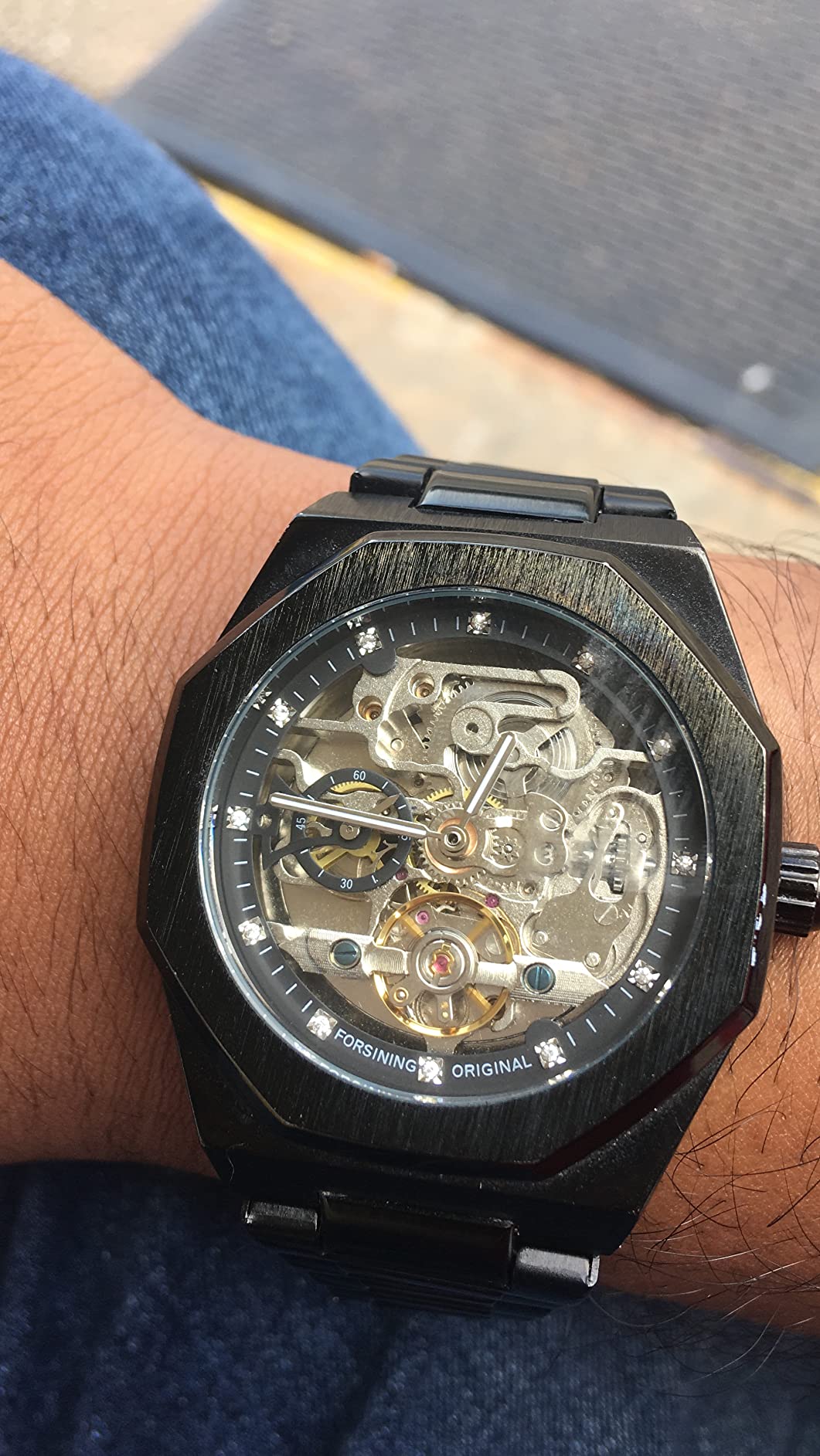Tiong Fashion Mens Watches Top Brand Luxury Automatic Mechanical Stainless Steel Fashion Business Skeleton Wristwatch customer photo 1