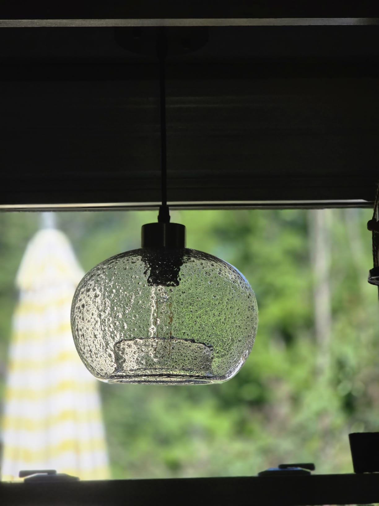 CASAMOTION Glass Pendant Lights Kitchen Island, Marble Blue 8.7 Inch 2 Pack customer photo 1