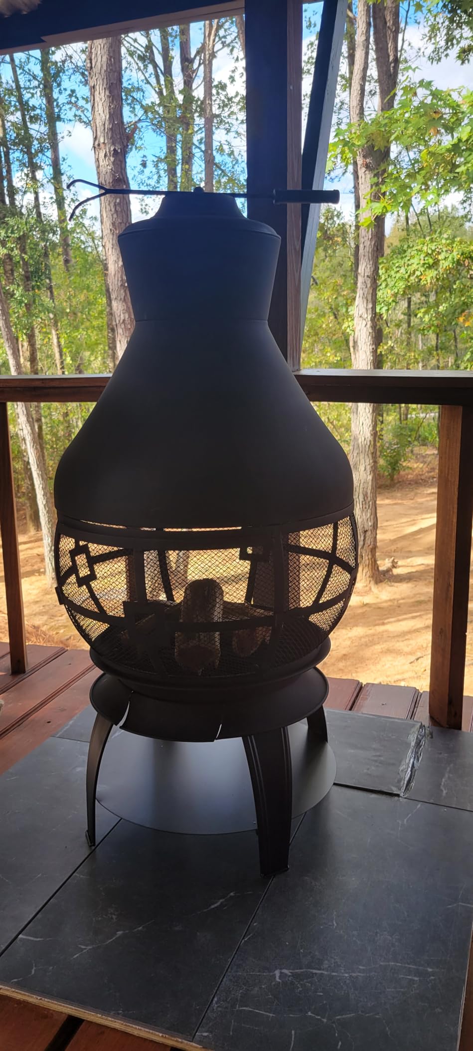 Giantex Wood Burning Chiminea, Heavy Duty Fireplace Chiminea for Patio customer photo 1