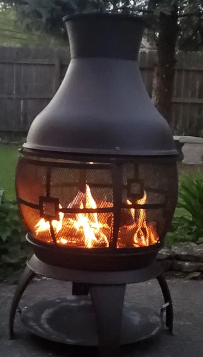 Giantex Wood Burning Chiminea, Heavy Duty Fireplace Chiminea for Patio customer photo 2