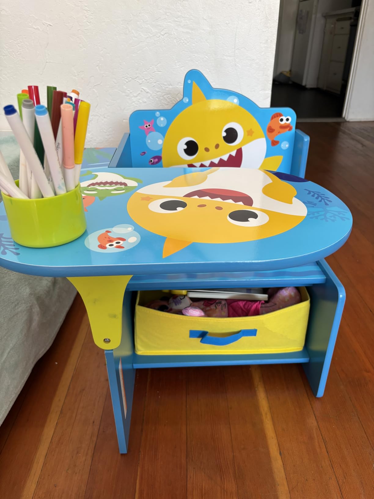 Delta Children Space Adventures Chair Desk with Storage Bin - Ideal for Arts & Crafts, Snack Time, Homeschooling, Homework & More - Greenguard Gold Certified, Blue customer photo 1