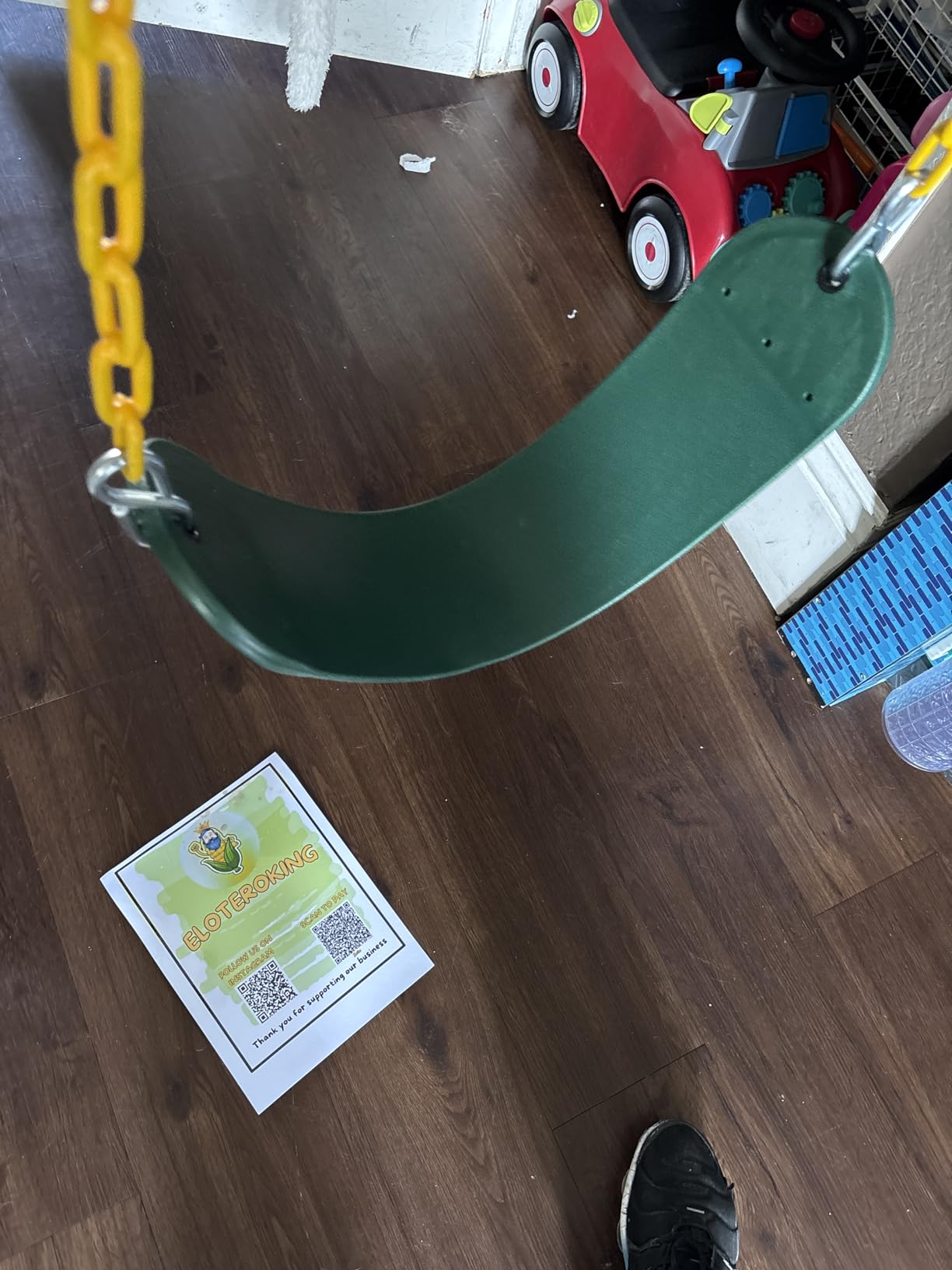 TURFEE Heavy Duty Swing Seat Green Color with 66” Chain, Swing Set Accessories Replacement with Snap Hooks for Kids Outdoor Play Playground customer photo 2