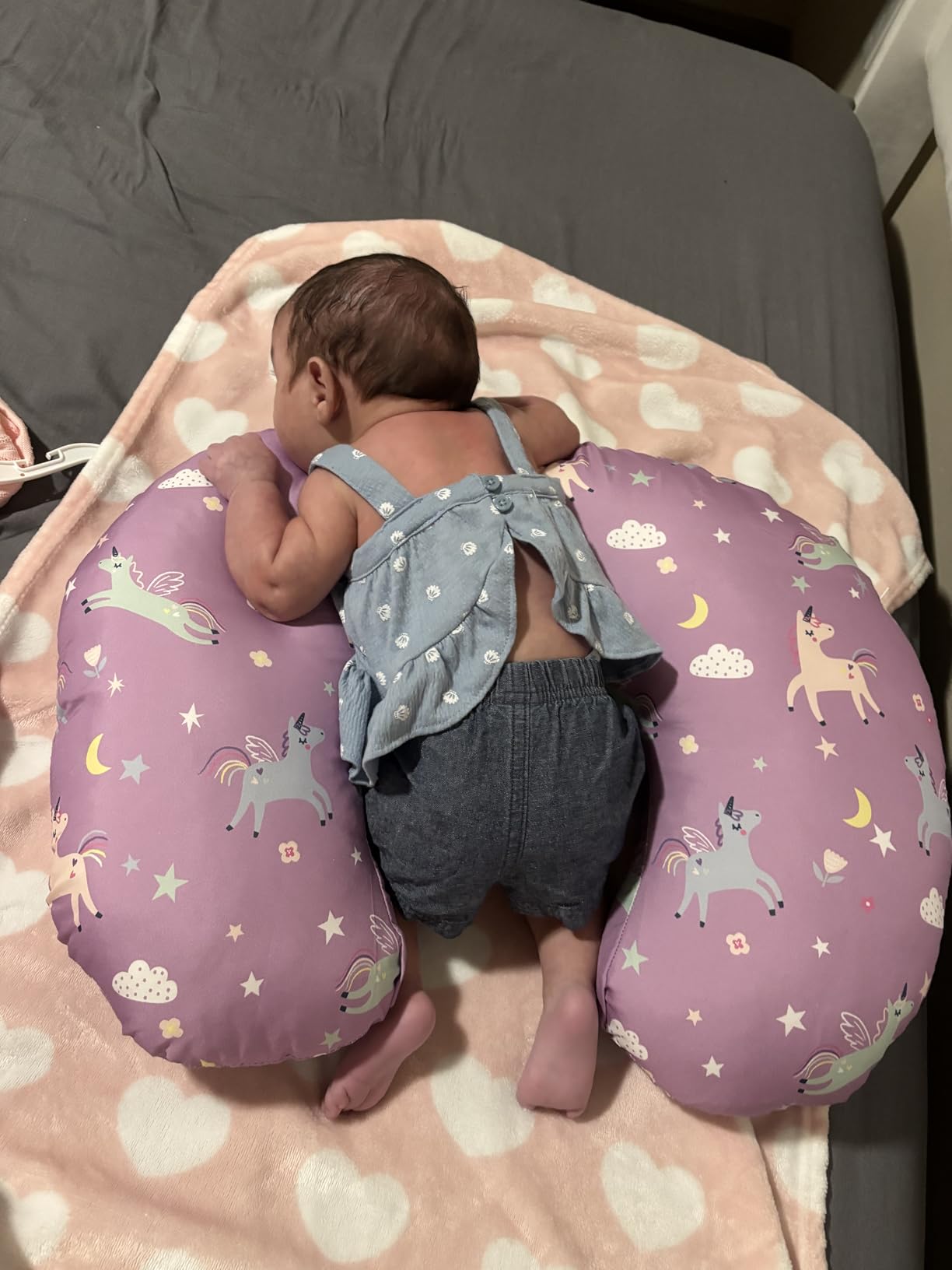 Little Grape Land Nursing Pillow for Infants, Extra Firm Breastfeeding Pillows, Baby Pillow for Nursing, Bottle Feeding with Machine Washable Cover & Breathable Filling customer photo 1