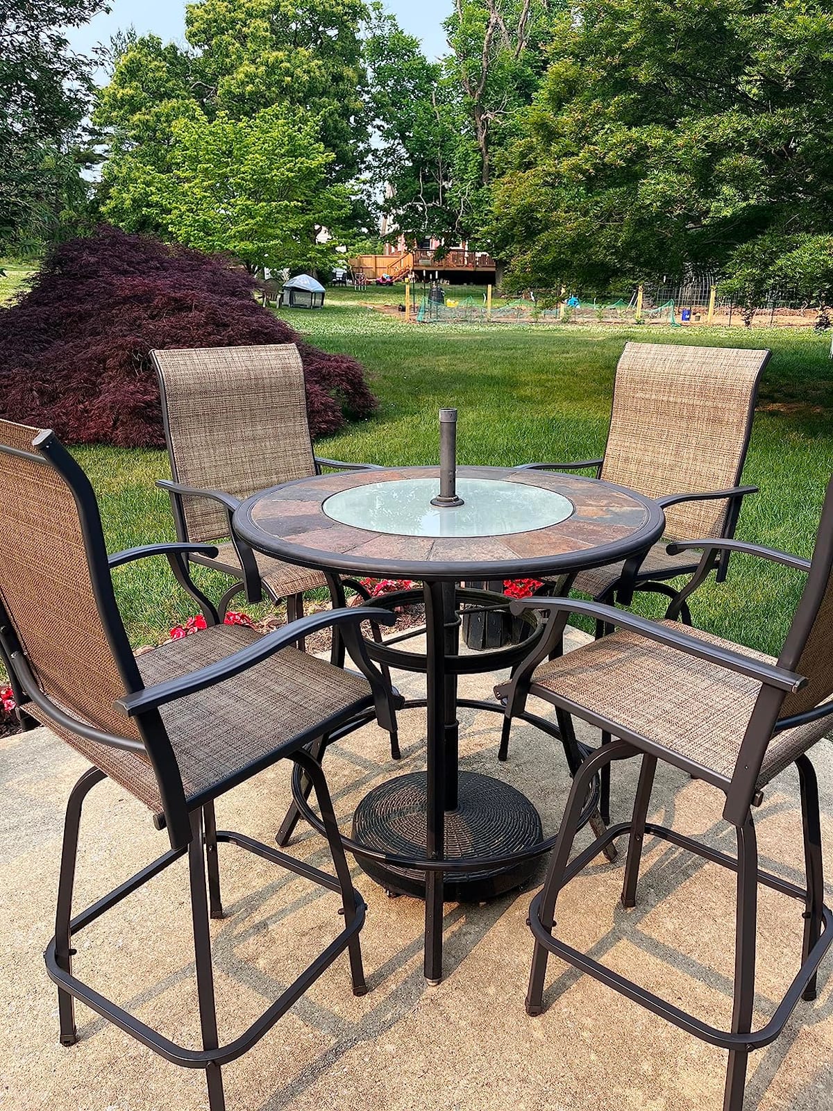 Devoko Patio Bar Stools Set of 2 All-Weather Outdoor Patio Furniture Set customer photo 1