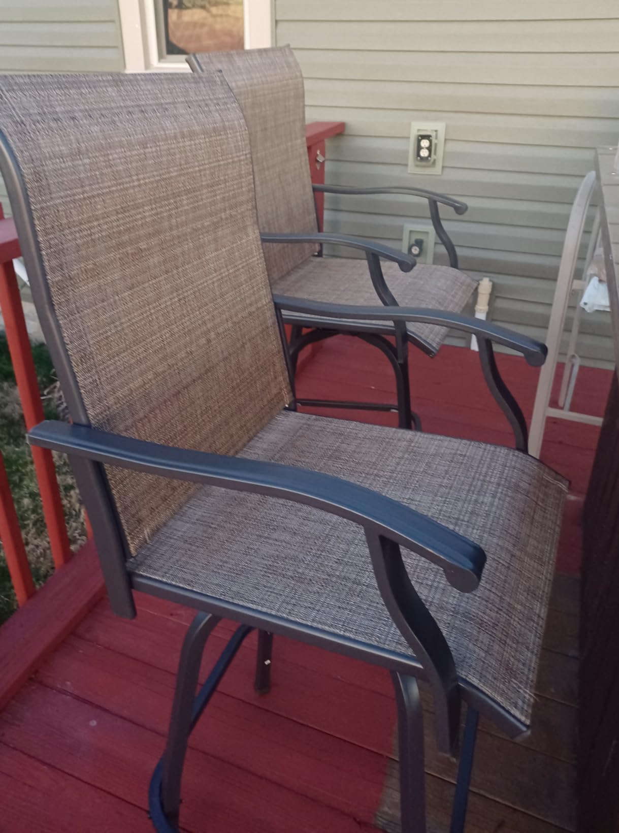 Devoko Patio Bar Stools Set of 2 All-Weather Outdoor Patio Furniture Set customer photo 2