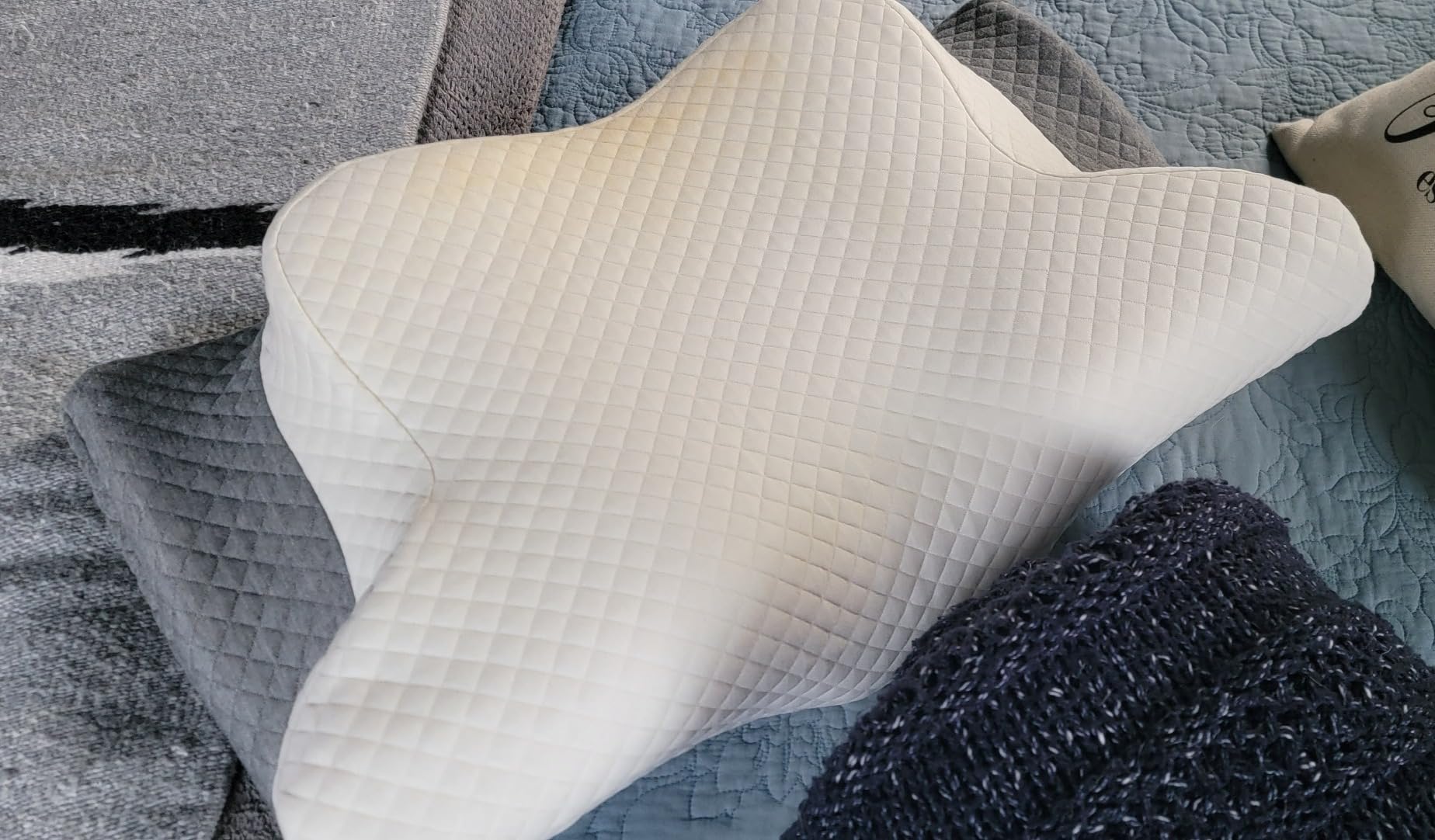 ZAMAT Adjustable Cervical Memory Foam Pillow, Odorless Neck Pillows for Pain Relief, Orthopedic Pillows for Sleeping with Cooling Pillowcase, Ergonomic Support Pillow for Stomach, Back, Side Sleeper customer photo 1