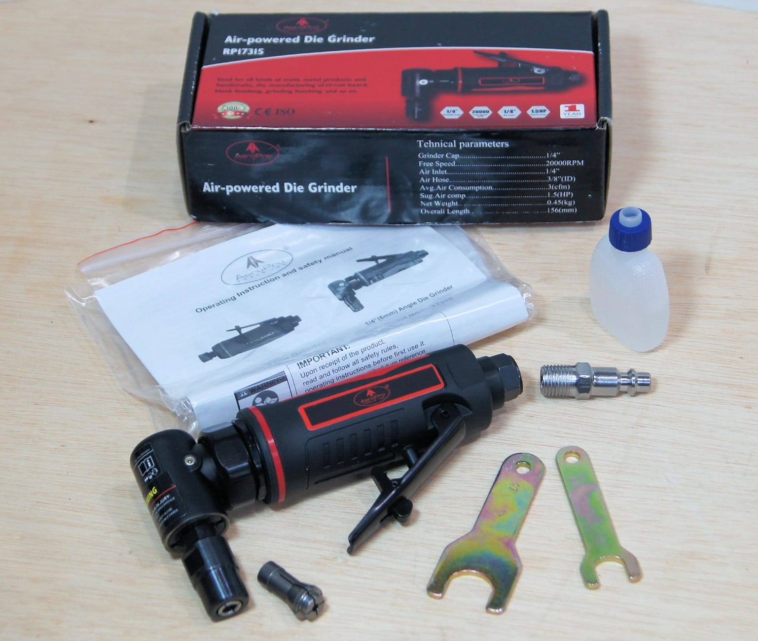 AEROPRO TOOLS 1/4-Inch Angle Pistol Grip Air Angle Die Grinder customer photo 1