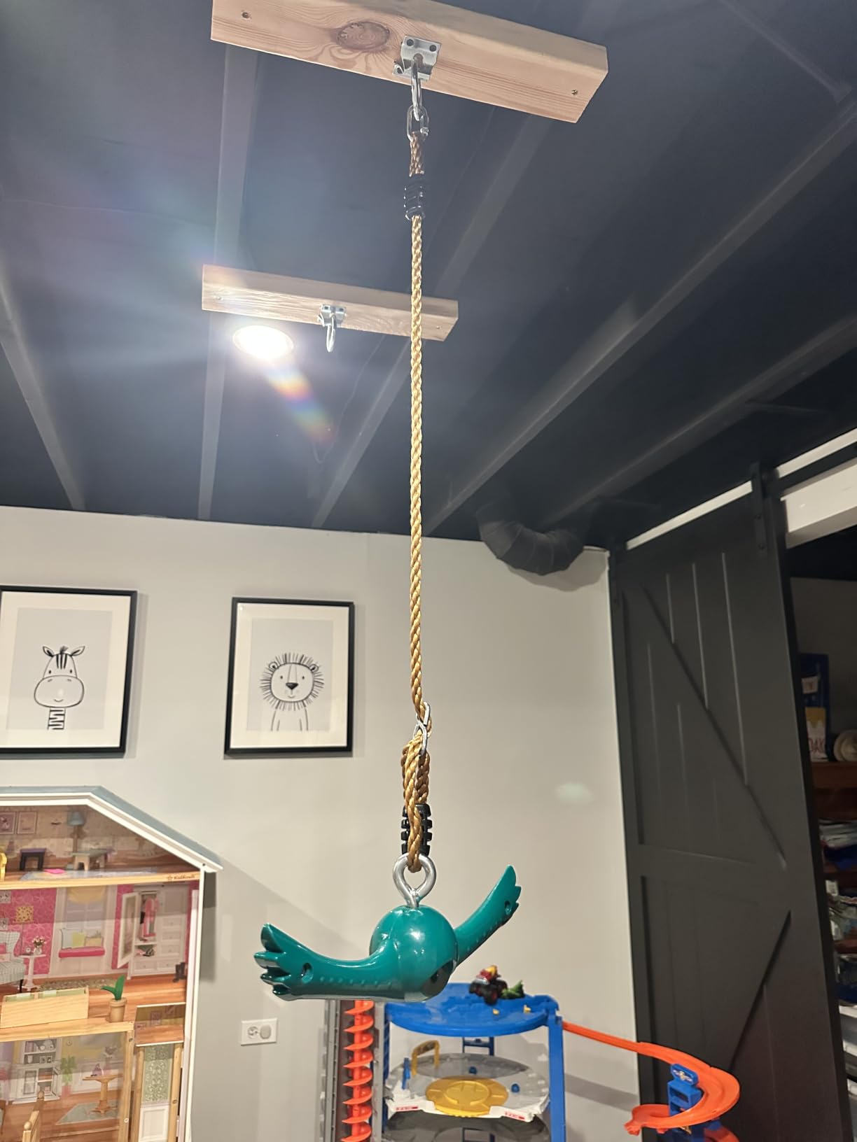 YAMIPROBI Ninja-Twister Swing Spins Set: Slackline Attachments - 360° Handle Twist-Spin Flips Toy Activate Ninja Powers Warrior Accessories Kids Hang Toys for Playground Backyard Blue customer photo 1