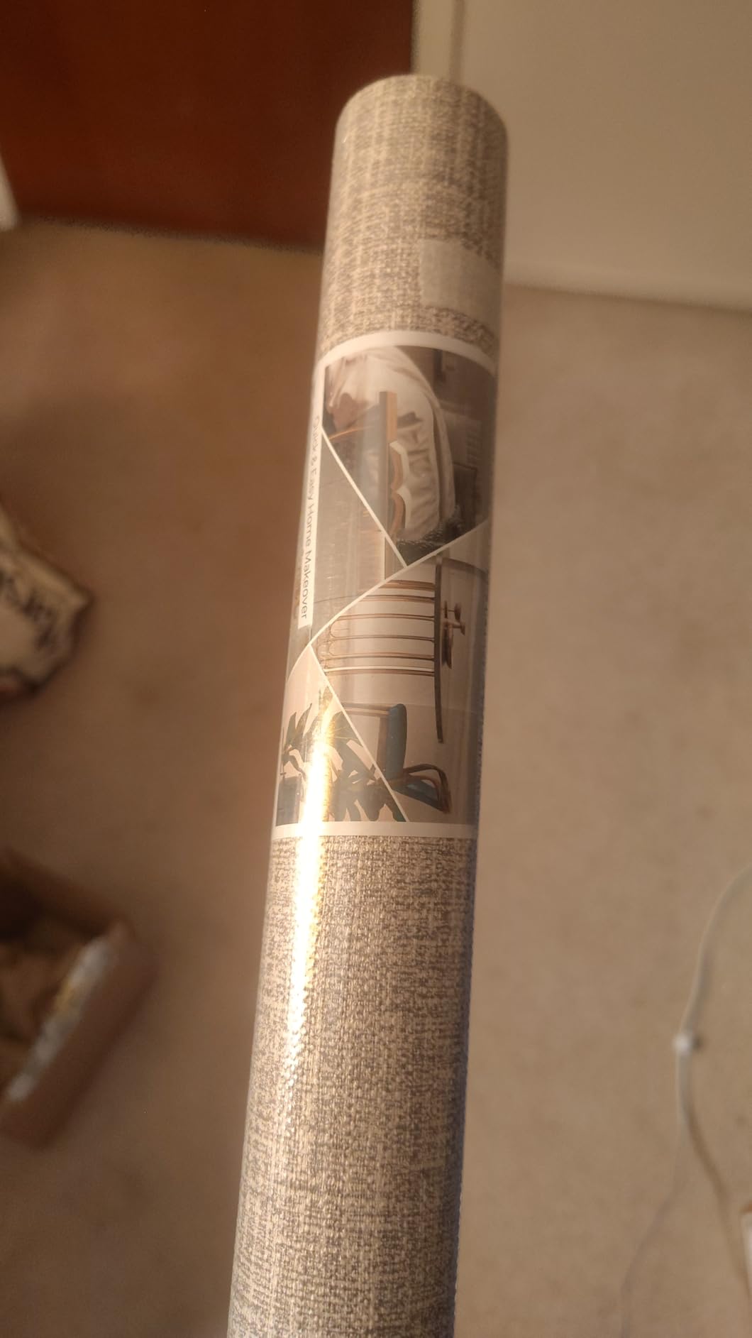 WADILE Grasscloth Peel and Stick Wallpaper 15.7in x 78.7in, Textured Contact Paper for Cabinets, Faux Linen Wall Paper Pull and Stick, Fabric Vinyl Wallpaper Self Adhesive Light Gray | Textured contact paper, Faux linen, Vinyl material, Cabinets, Self adhesive customer photo 2