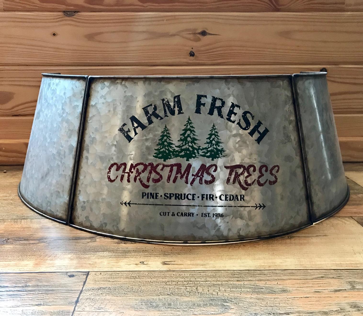 Galvanized Christmas Tree Collar - Large to Small Christmas Tree Base Cover. Adjustable Metal Skirt, Christmas Decor (Original, Super Oversize) customer photo 1