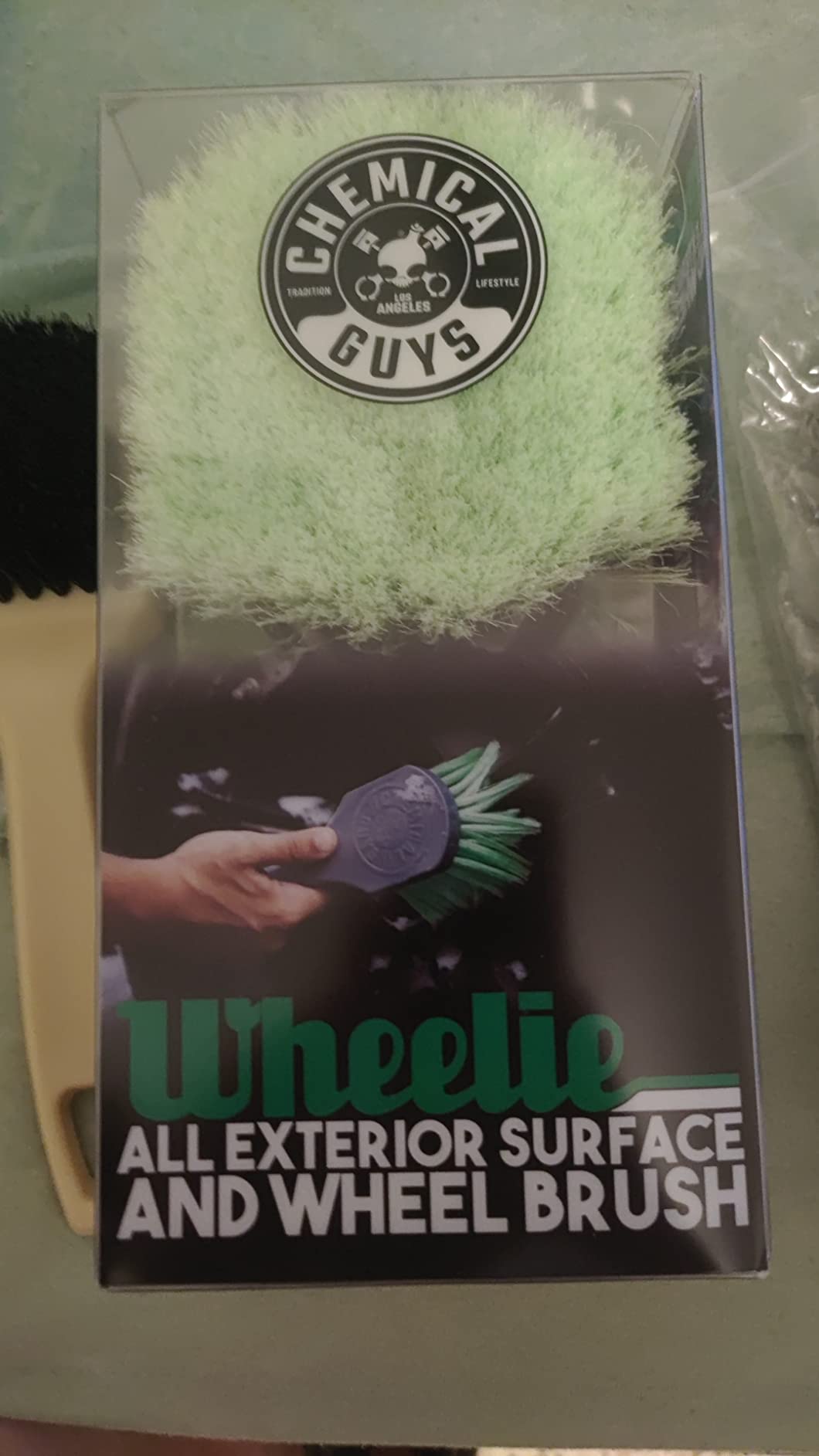 Chemical Guys, Wheelie Wheel & Exterior Brush for Rims & Tires, Soft, Green customer photo 2