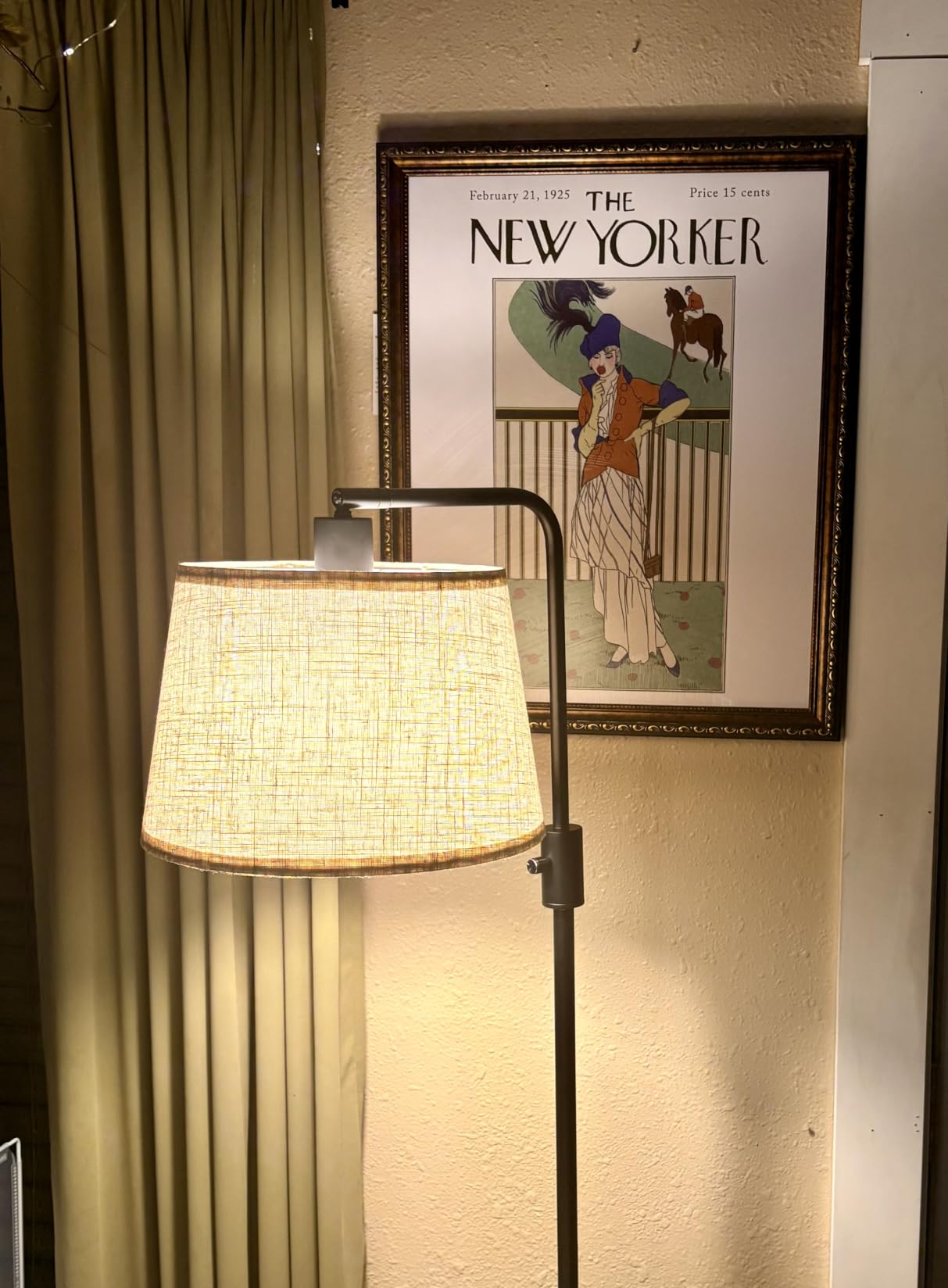 Nintiue 【Upgraded】 Dimmable Floor Lamp, 1000 Lumens LED Bulb Included, Arc Floor Lamps for Living Room Modern Standing Lamp with Linen Shade, Tall Lamp for Bedroom Office Reading Dining Room- Black customer photo 1