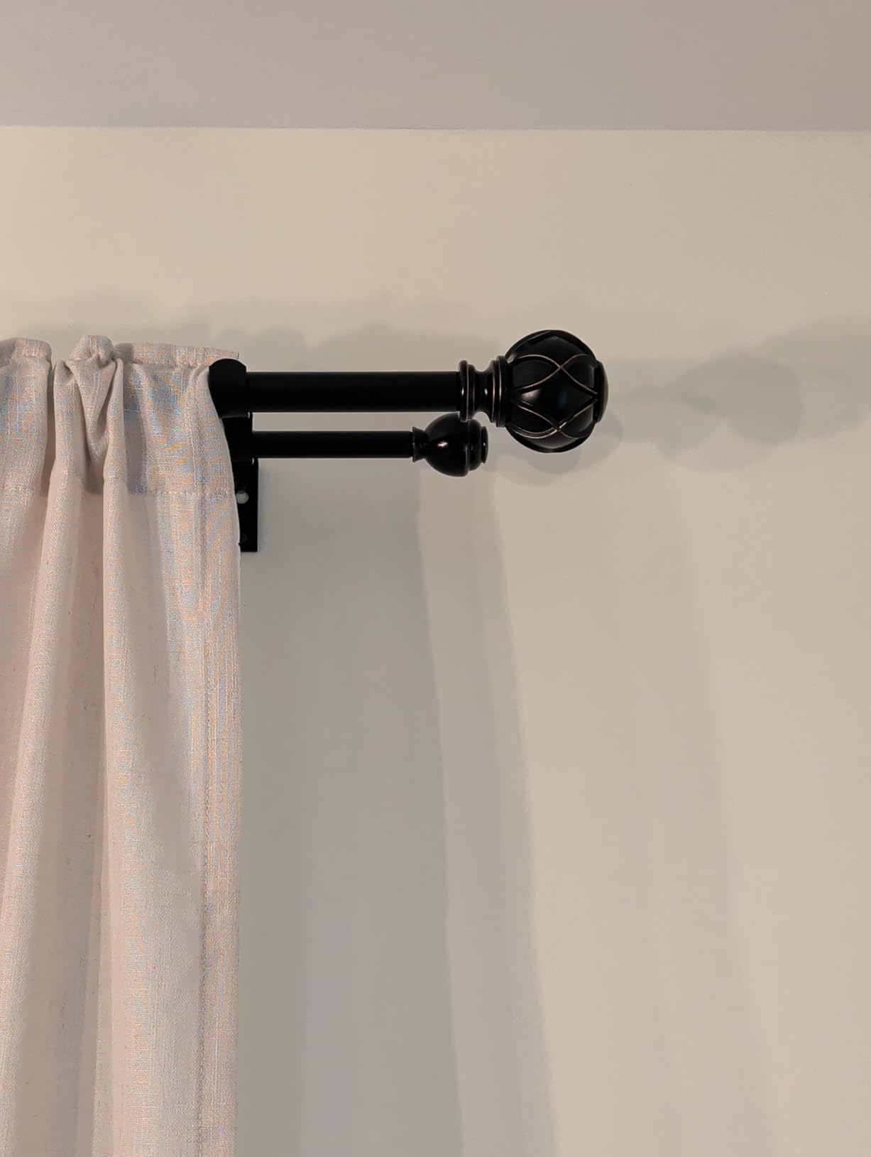 KAMANINA Double Curtain Rods for Windows 72 to 144 Inch, Adjustable, Bronze customer photo 2