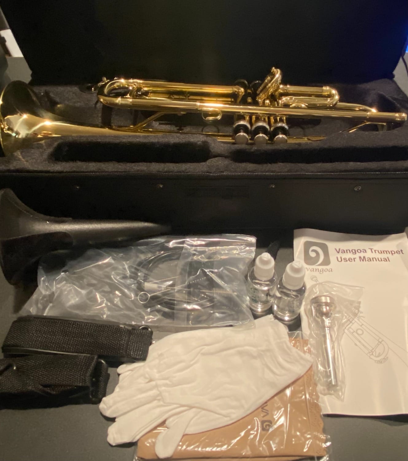 Student Bb Trumpet, Gold Finish Brass for School Band Orchestra Beginners customer photo 2
