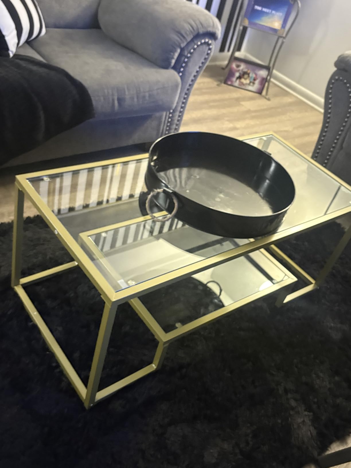 Yaheetech Glass Coffee Table for Living Room, 42