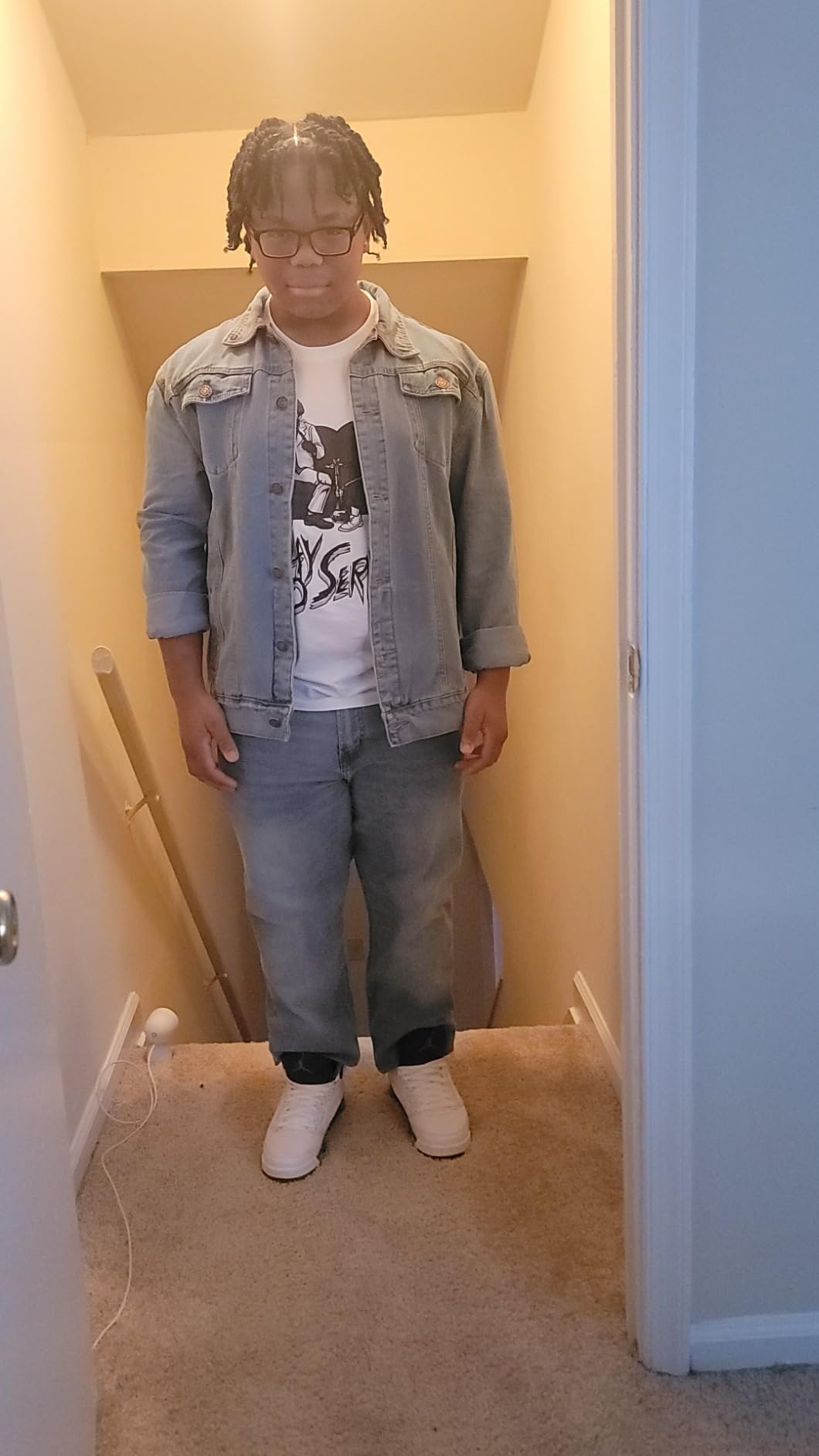 Men's Denim Jacket Slim Fit Trucker Coat customer photo 2