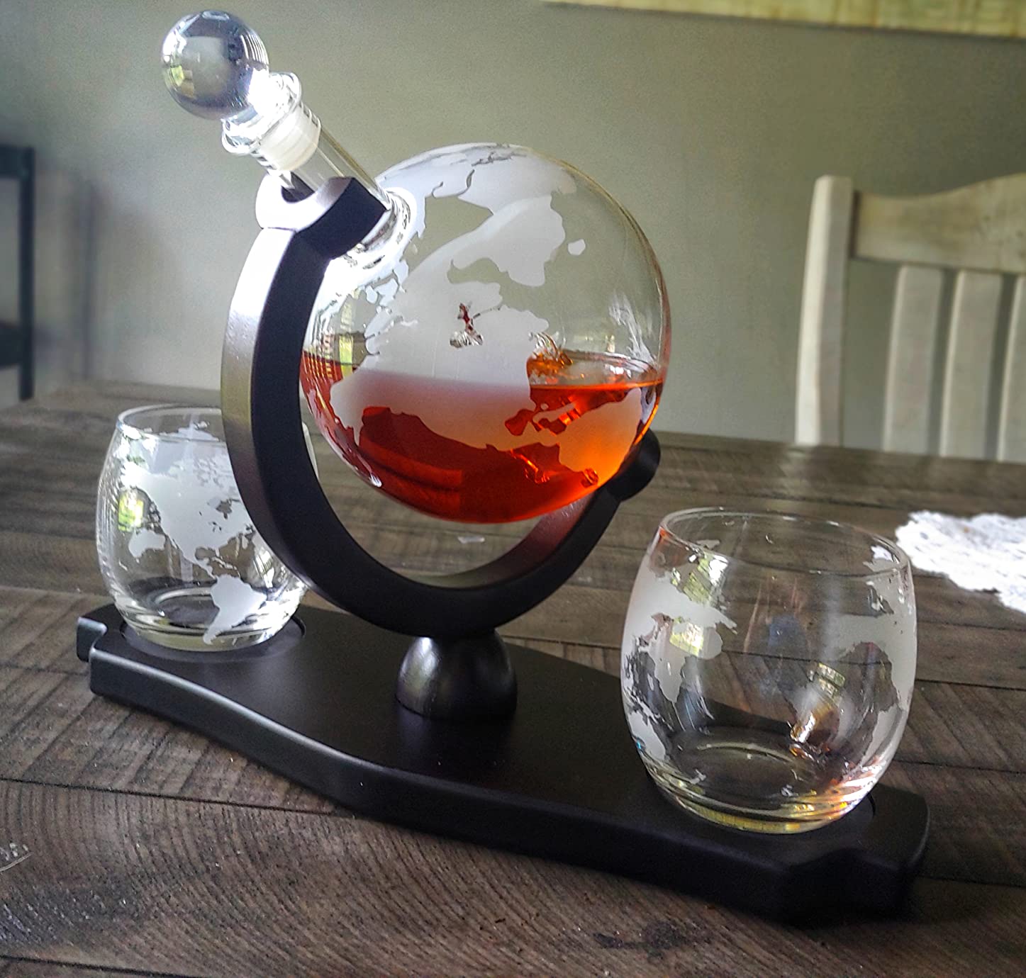 Whiskey Gifts for Men, Whiskey Decanter Set with 4 Glasses in Gift Box by Verolux | Elegant Twisted Design with Glass Stopper - Liquor, Bourbon, Brandy, Gin, Rum, Tequila, Vodka, Cognac customer photo 1