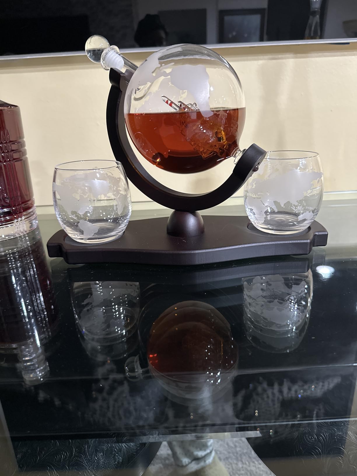 Whiskey Gifts for Men, Whiskey Decanter Set with 4 Glasses in Gift Box by Verolux | Elegant Twisted Design with Glass Stopper - Liquor, Bourbon, Brandy, Gin, Rum, Tequila, Vodka, Cognac customer photo 2
