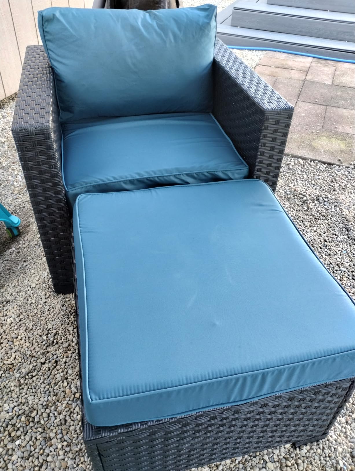Rattaner Patio Wicker Furniture Set 6 Pieces Outdoor HDPE Wicker Conversation Couch Sectional Chair Sofa Set with Grey Cushions customer photo 1