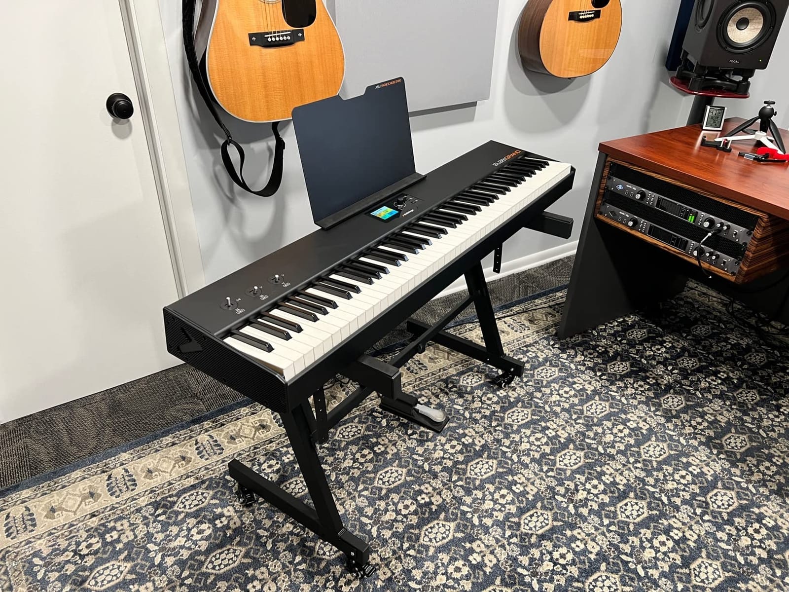 GLEAM Keyboard Stand - Digital Piano Stand, Single X Style, Black (Capacity: 100 lb) customer photo 2