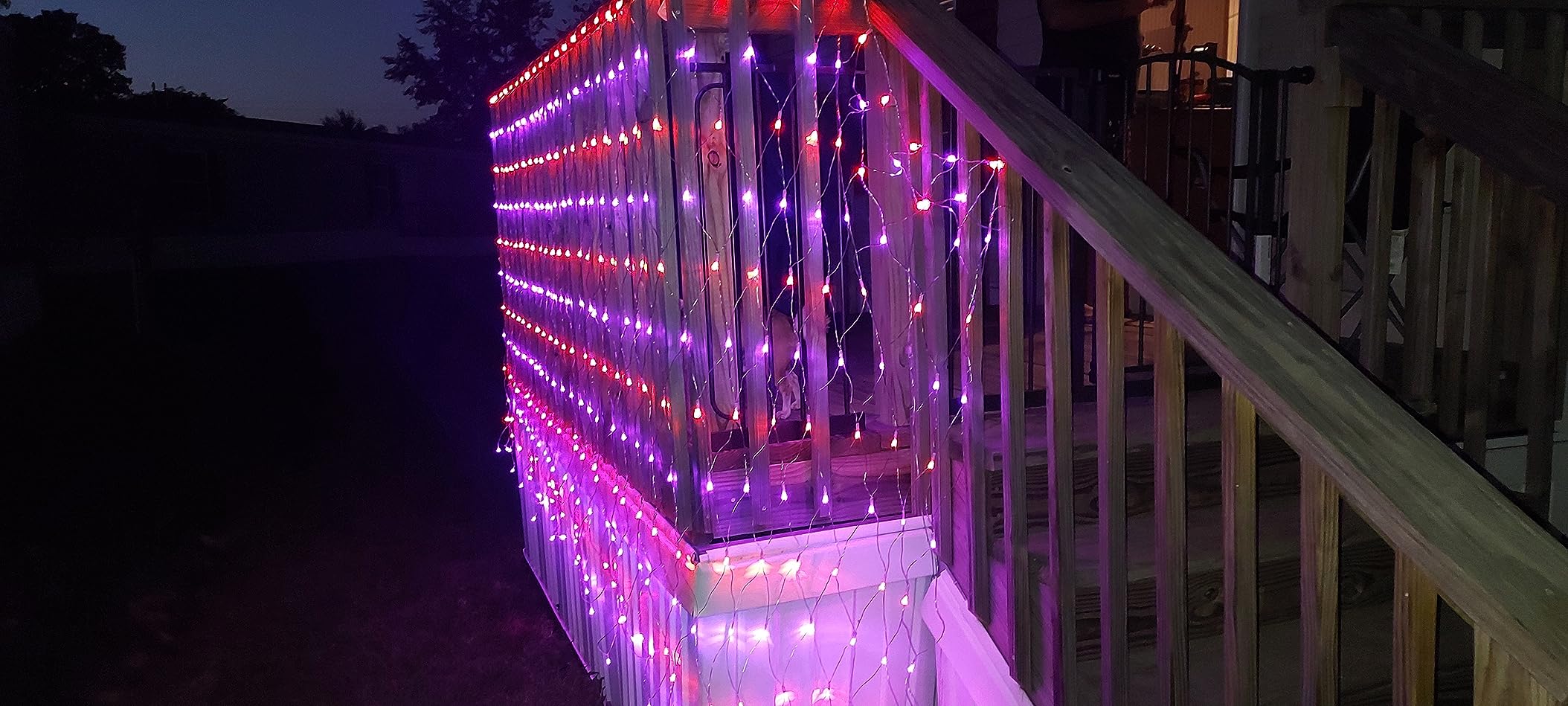 Dazzle Bright Christmas 360 LED Net Lights, 12FT x 5 FT Connectable Waterproof String Lights Clear Wire with 8 Modes, Christmas Decorations for Indoor Outdoor Xmas Party Yard Garden Decor (Warm White) customer photo 2