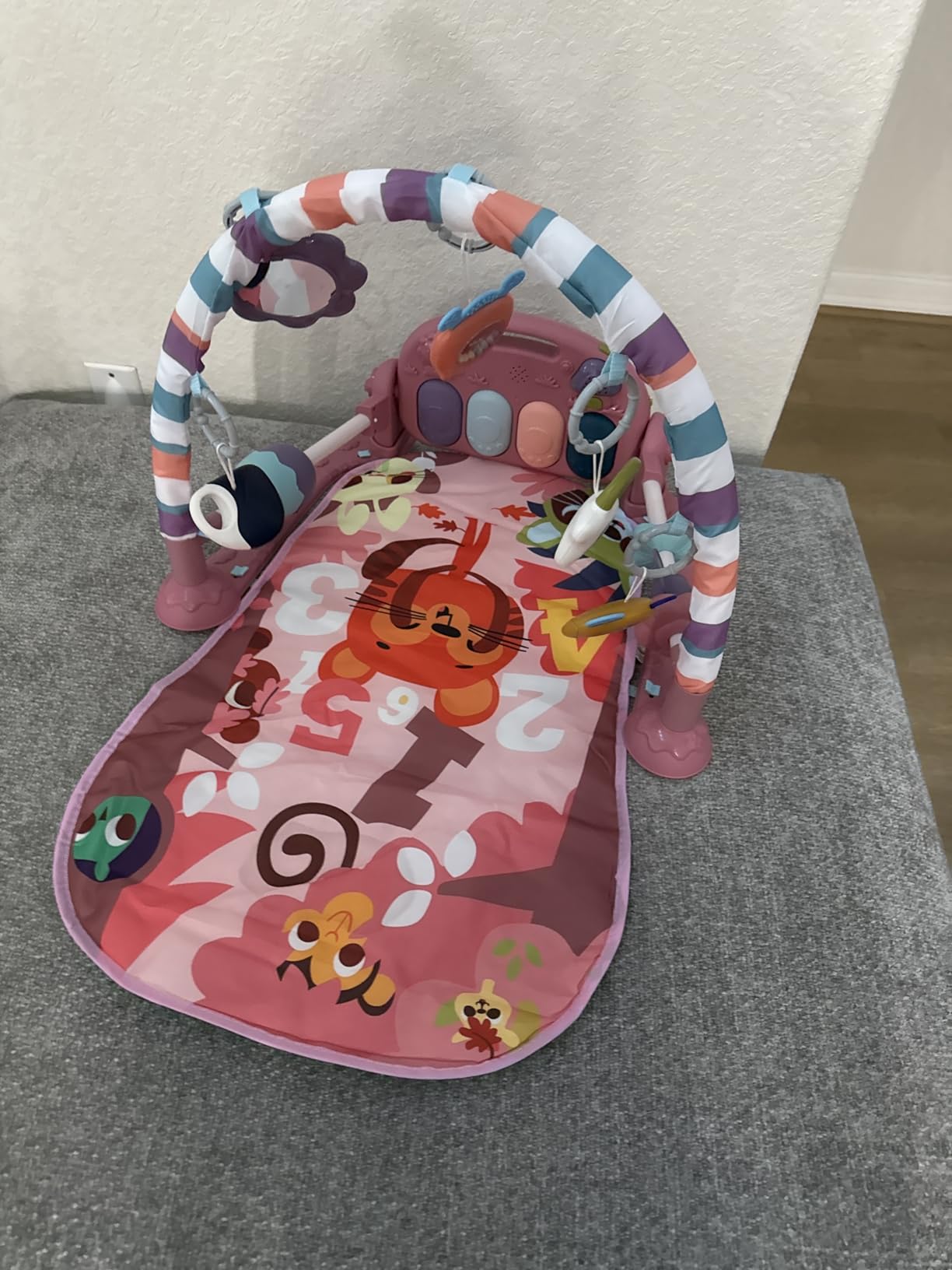 dearlomum Pink Tiger Theme Baby Play Mat Gym with Kick & Play Piano customer photo 1