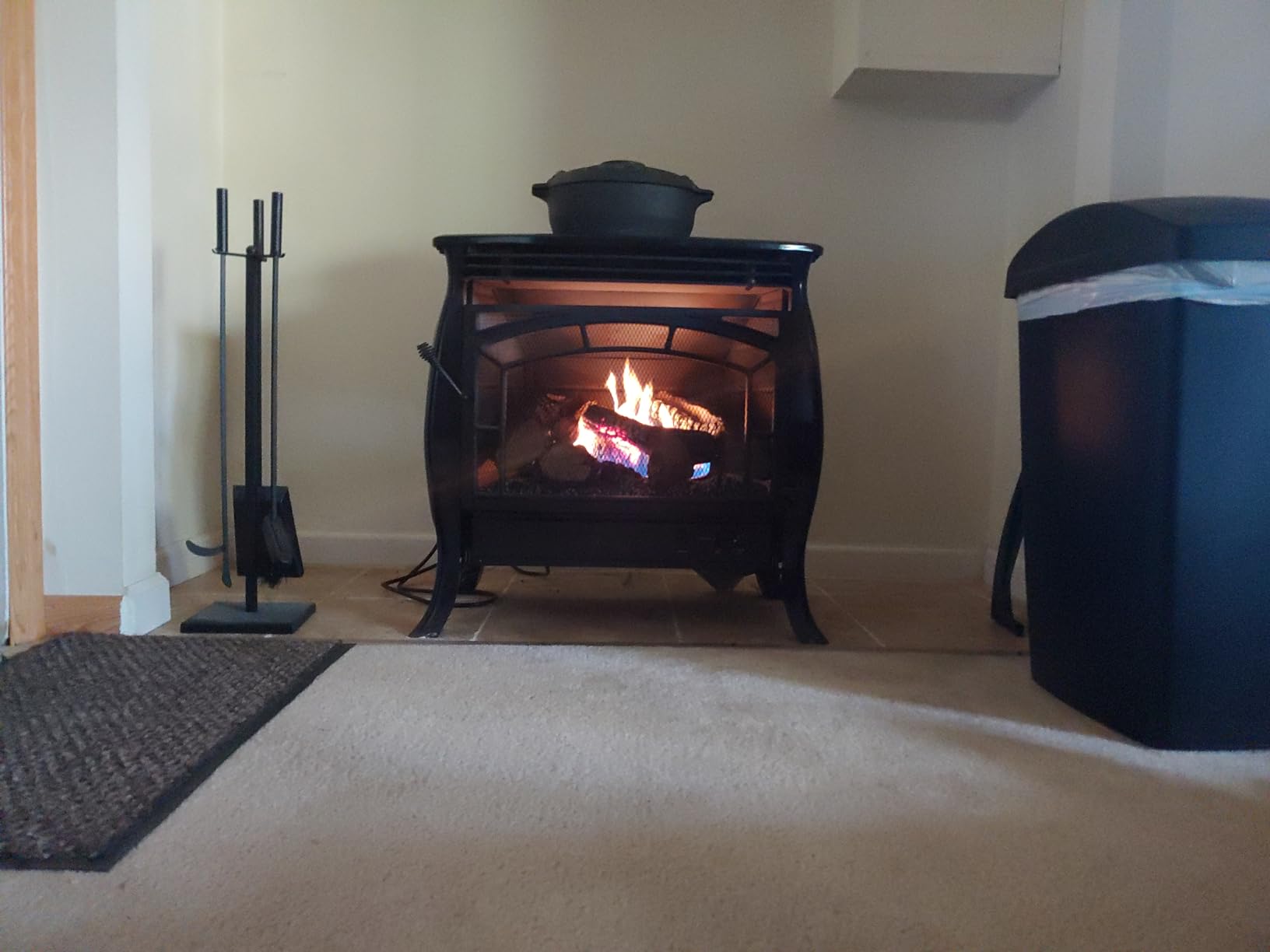 Duluth Forge Dual Fuel Ventless Gas Stove - 26,000 BTU, Remote Control, Matte Black Finish - Model# FDSR25 customer photo 2
