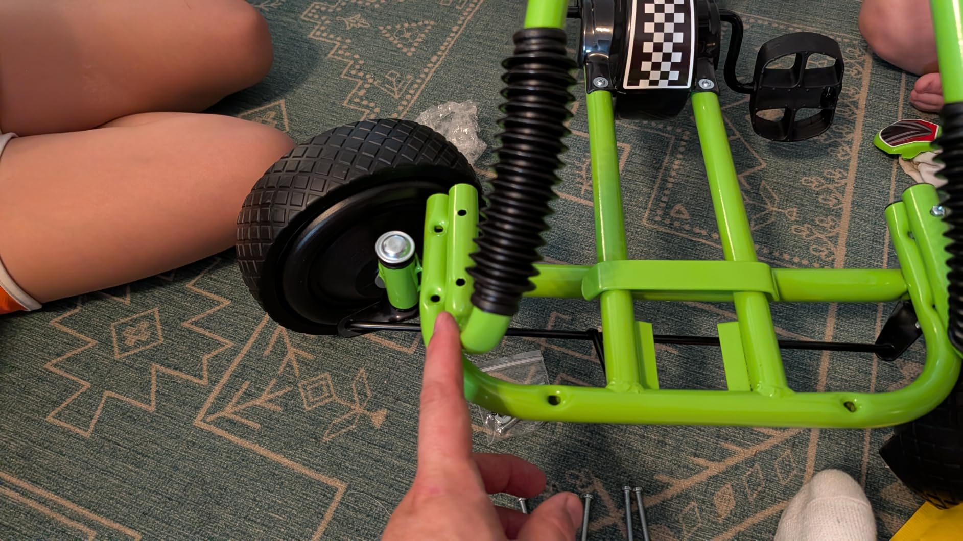 Costzon Go Kart for Kids, 4 Wheel Off-Road Pedal Go Cart w/Adjustable Seat, 2 Safety Brakes, EVA Rubber Tires, Ride-On Toys for Boys Girls, Outdoor Racer Pedal Car (Green, 40