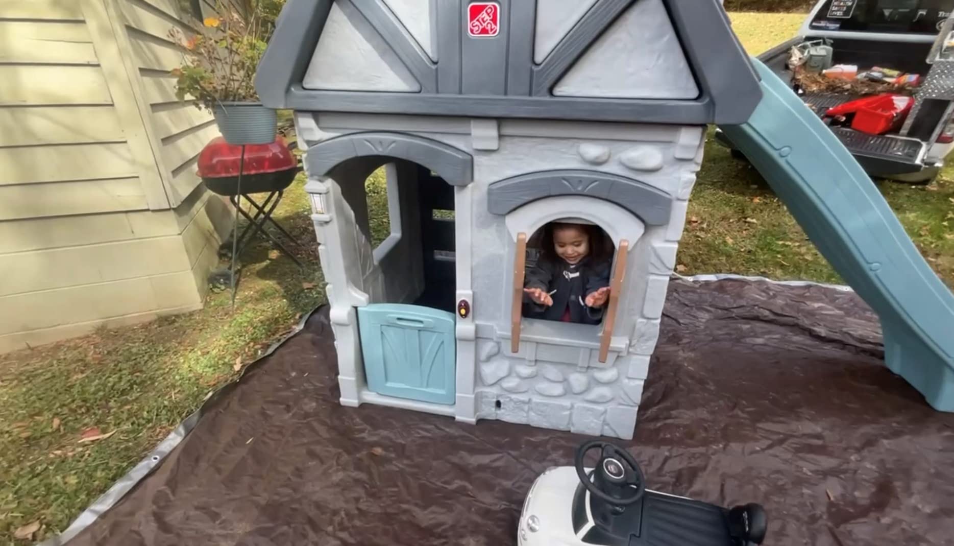 Step2 Enchanting Adventures 2-Story Kids Playhouse, Outdoor Playhouse with Kitchenette & Slide, Rock Climbing Wall, Made of Durable Plastice, For Toddlers 4-8 Years Old customer photo 1