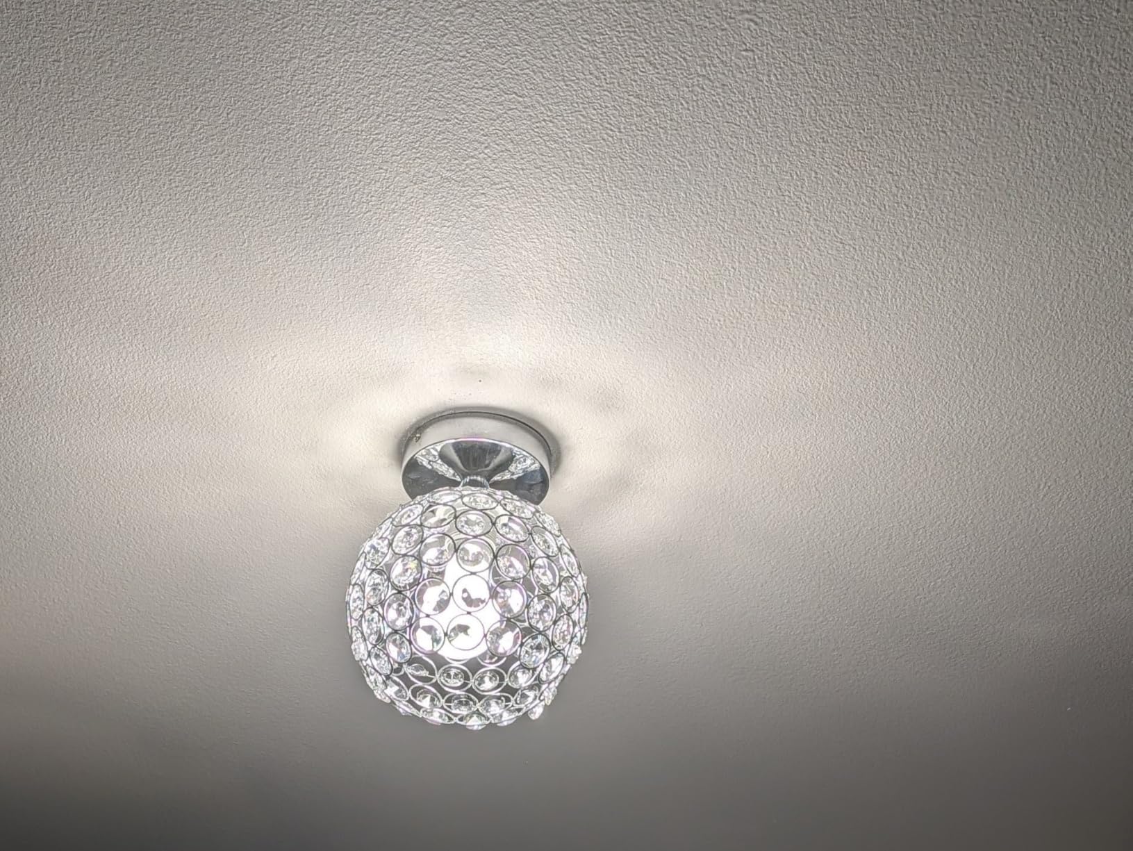 TISLYCO 4 Lights Crystal Chandeliers Light, Elegant Raindrop Crystal Chandelier Lighting Fixture, Modern Flush Mount Ceiling Light for Closet, Bedroom, Hallway, Kitchen, Living Room customer photo 2