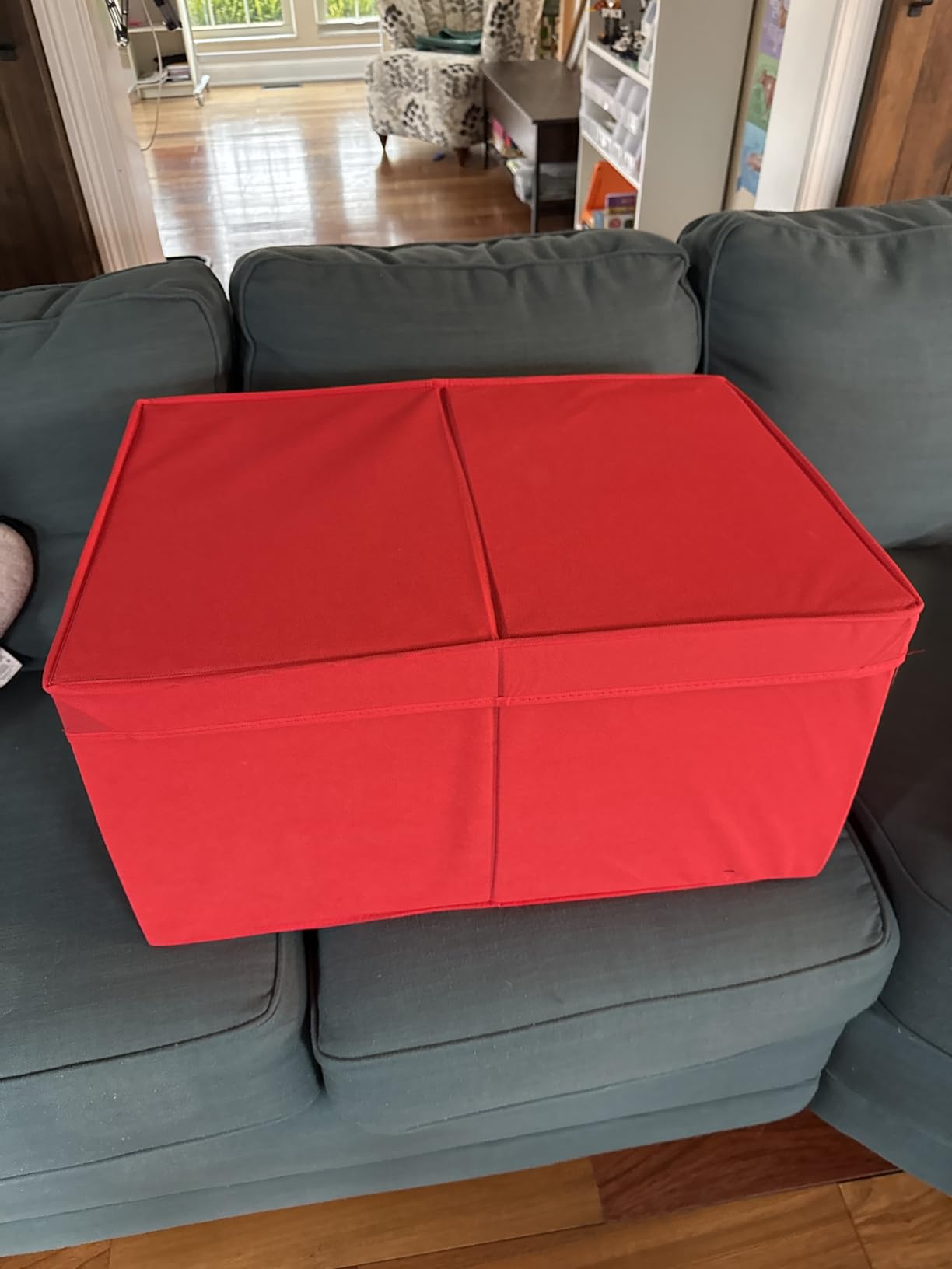 HOLDN’ STORAGE Christmas Ornament Storage Box with Dividers, Holds Up to 72 Ornaments (4 Inches), Large Organizer with 3 Stackable Trays - Red customer photo 2