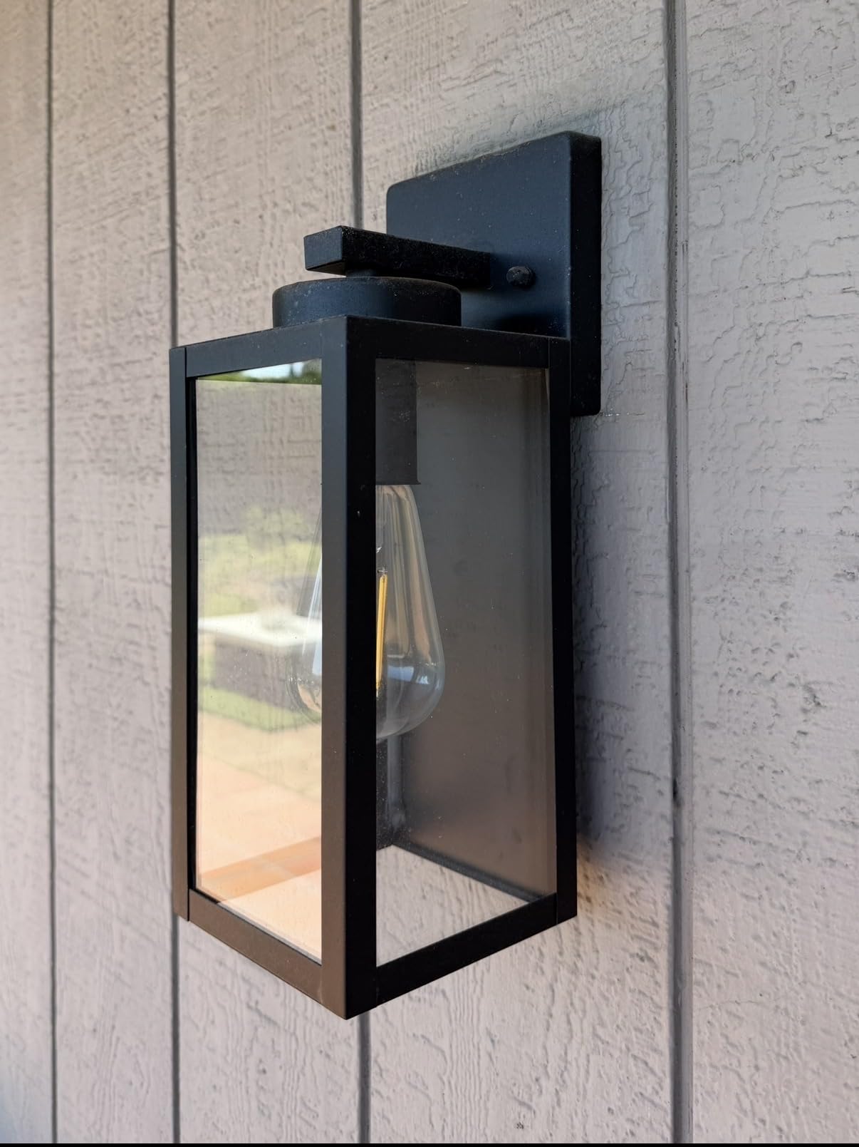 BesLowe Outdoor Wall Light Fixtures, Modern Black Exterior Wall Lanterns | Waterproof Metal Construction, Rust-resistant, Quick & Easy Installation, Clear Glass Shades & Standard E26 Socket customer photo 1