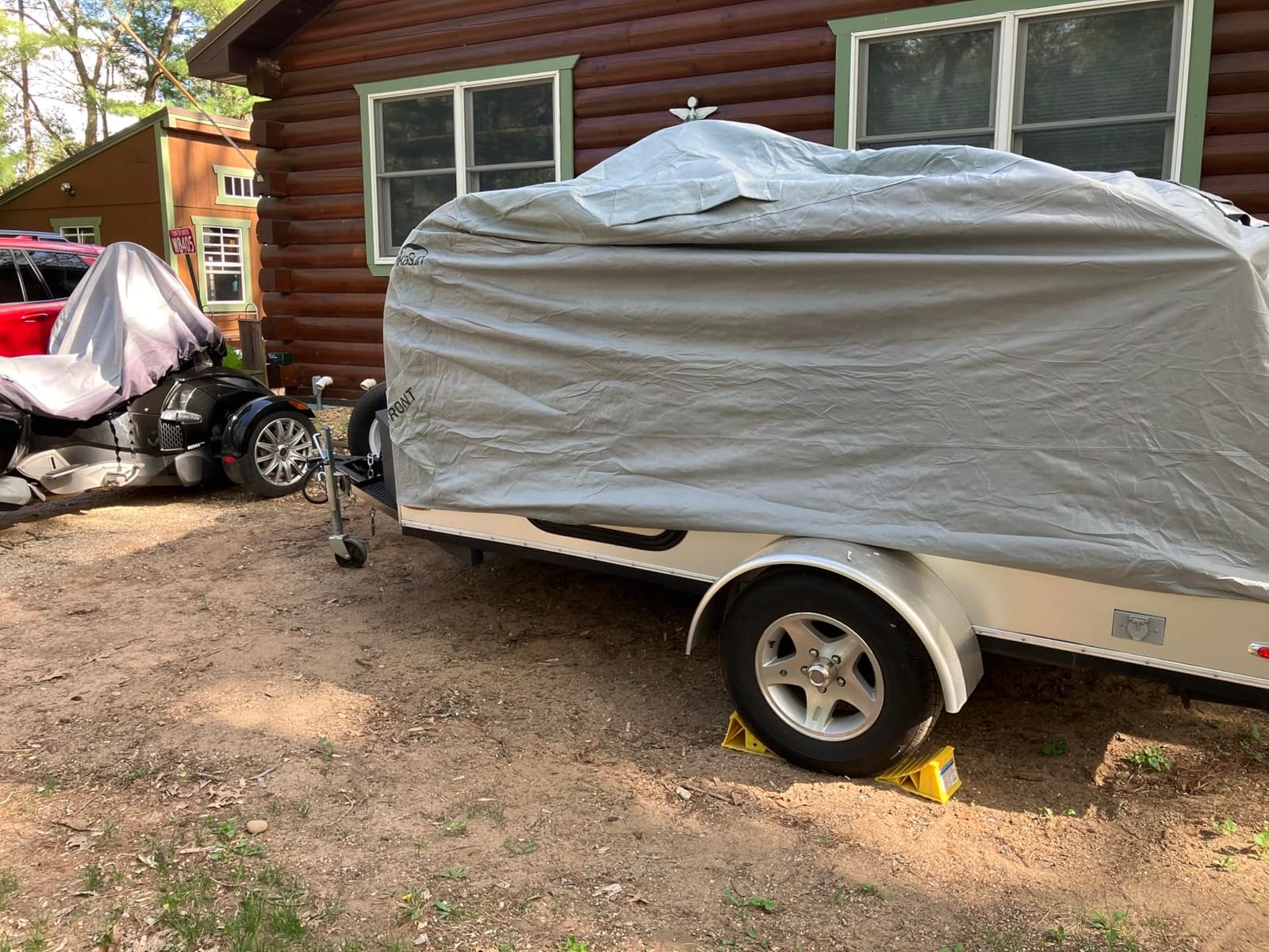 Travel Trailer RV Cover 24' ~ 27', Upgraded 9 Layers Top Waterproof Camper Cover, Heavy Duty Toy Hauler RV Cover for Winter Snow with Tongue Jack Cover, Gutter Covers customer photo 1