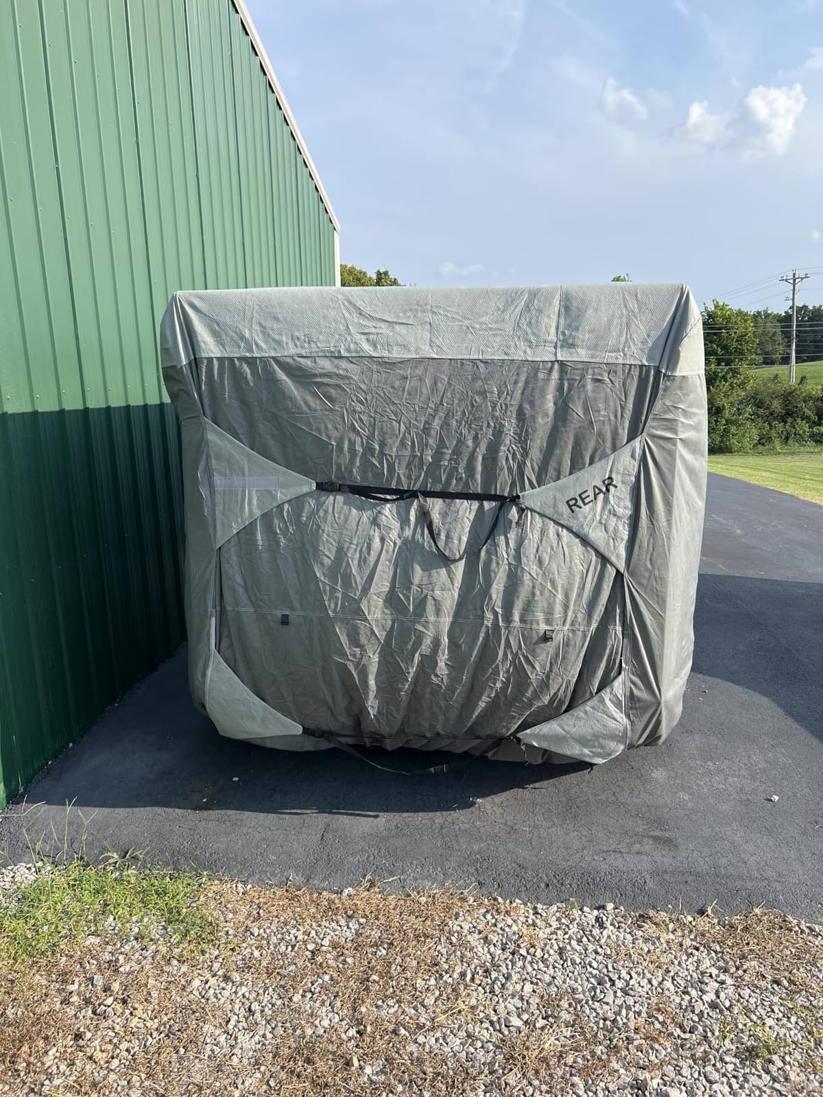 Umbrauto Pop Up Folding Camper Cover Upgraded 9 Layers Top Tent Trailer Cover Waterproof Extra Thick Polypropylene Breathable Ripstop Anti-UV Pop Up Folding Trailer Cover Fits 8' - 10' Trailers customer photo 2