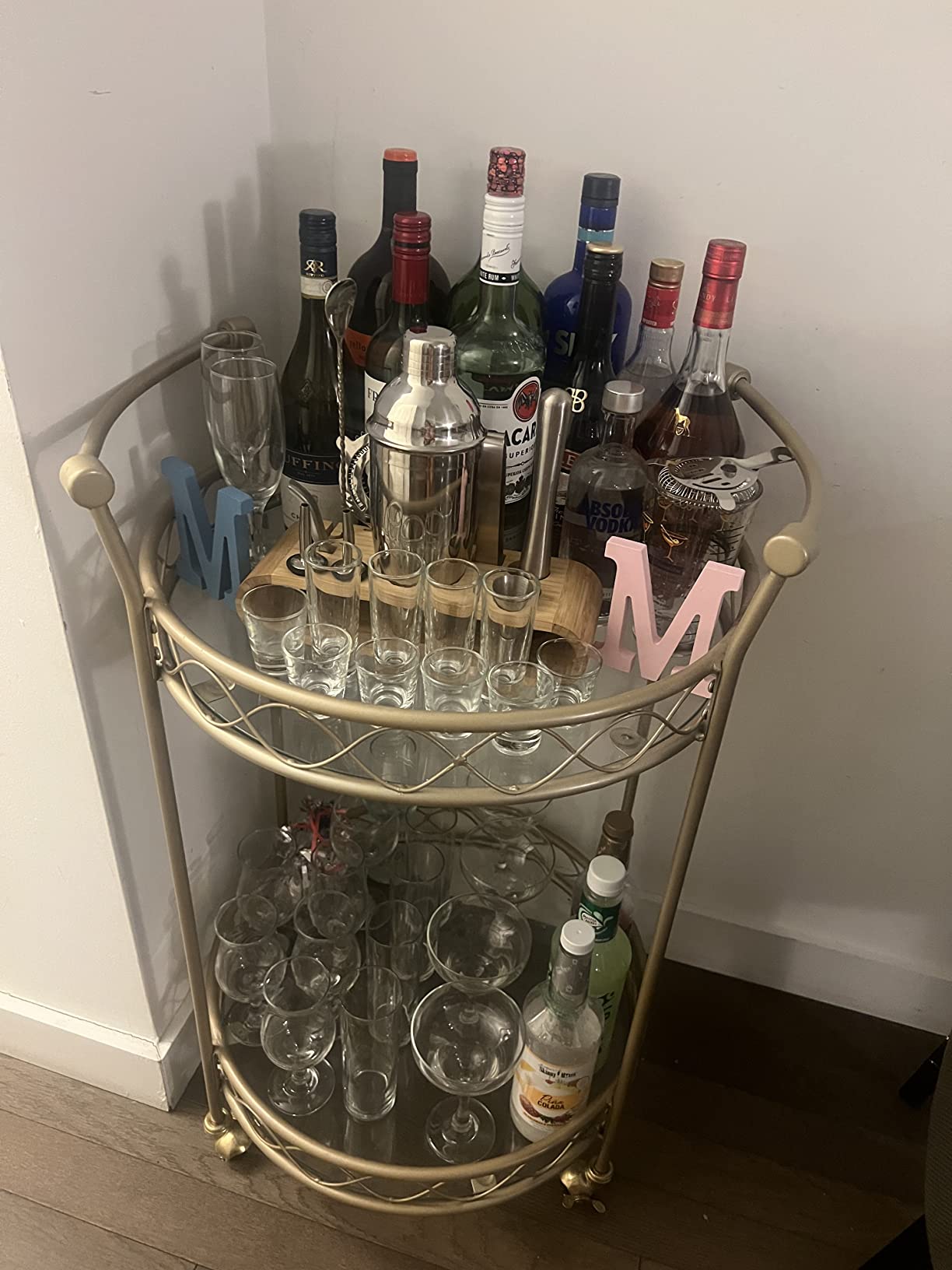 Amazon Basics 10-Piece Stainless Steel Cocktail Shaker Bar Tool Set with Bamboo Stand Holder, Home Bar Drink Mixing Accessories, Housewarming Gift customer photo 2