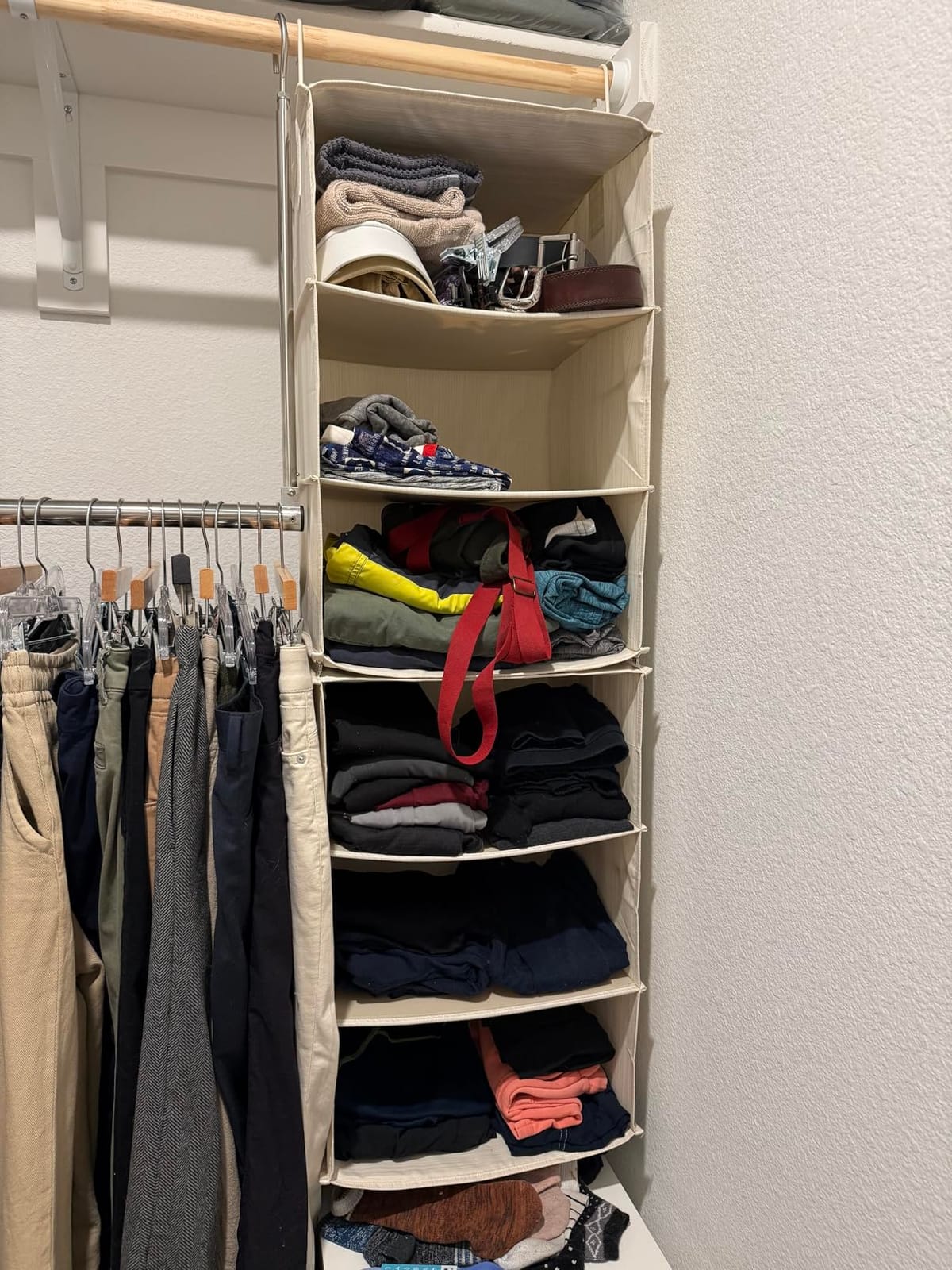 StorageWorks Hanging Closet Organizer, 6-Shelf with 2-in-1 Design, Ivory customer photo 2