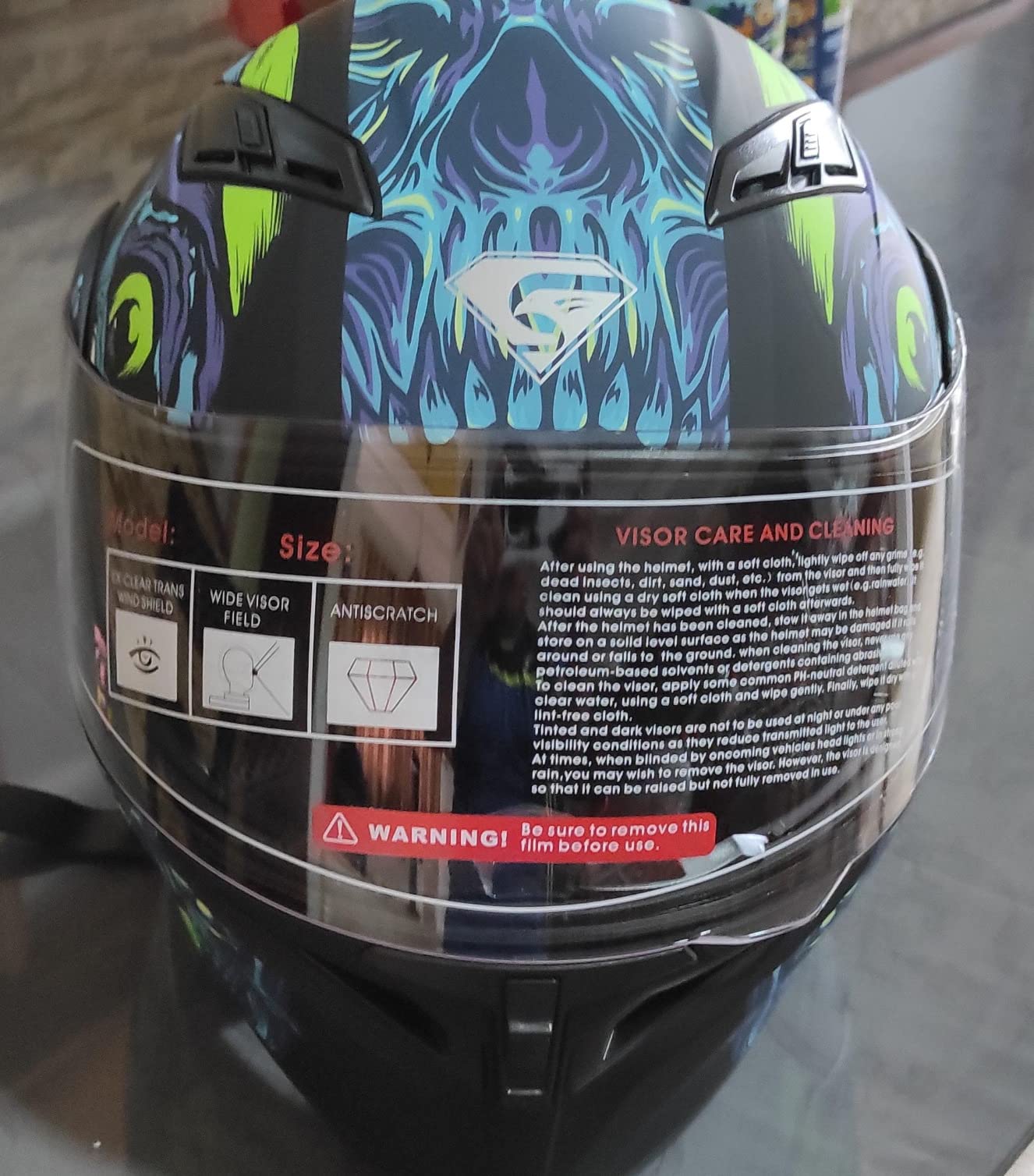 KYPARA Motorcycle Dual Visor Flip up Modular Full Face Helmet with DOT Certification of Impressionism customer photo 2