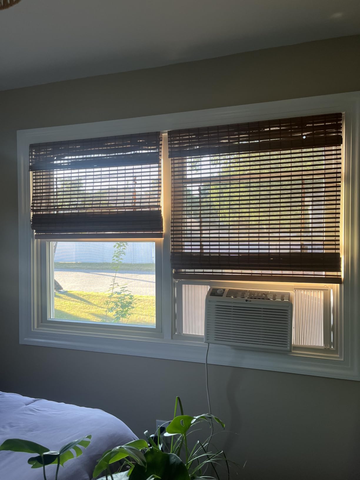 CHICOLOGY Cordless Bamboo Roman Shade, Light Filtering, Moose 27