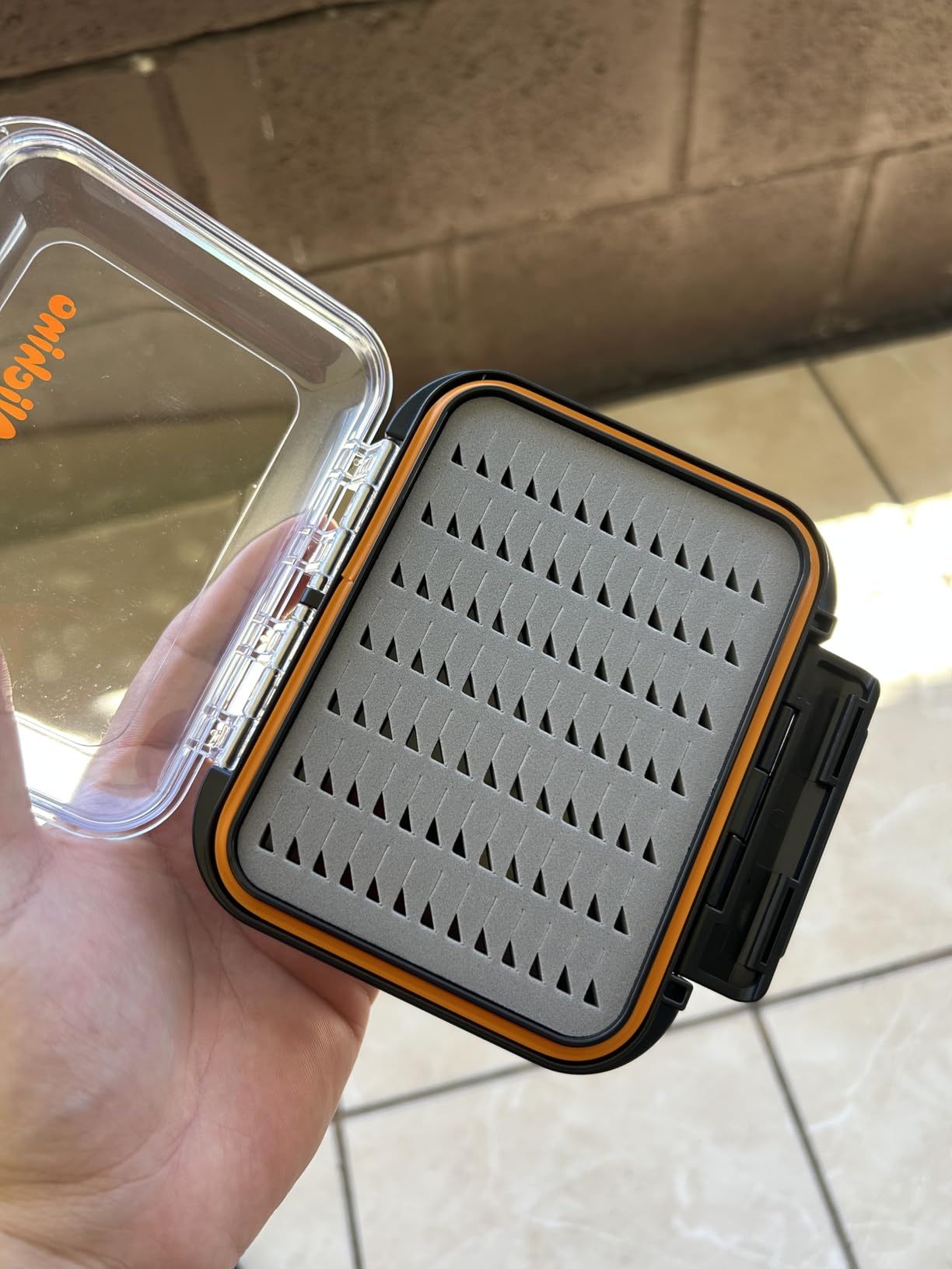 ALICHINO Fly Box for Fly Files Ice Jig Box Two Sided Waterproof Fly Fishing Box for Nymphs and Streamers (Grey Foam Insert, M 7.3 * 4.5 * 1.6Inch) customer photo 2
