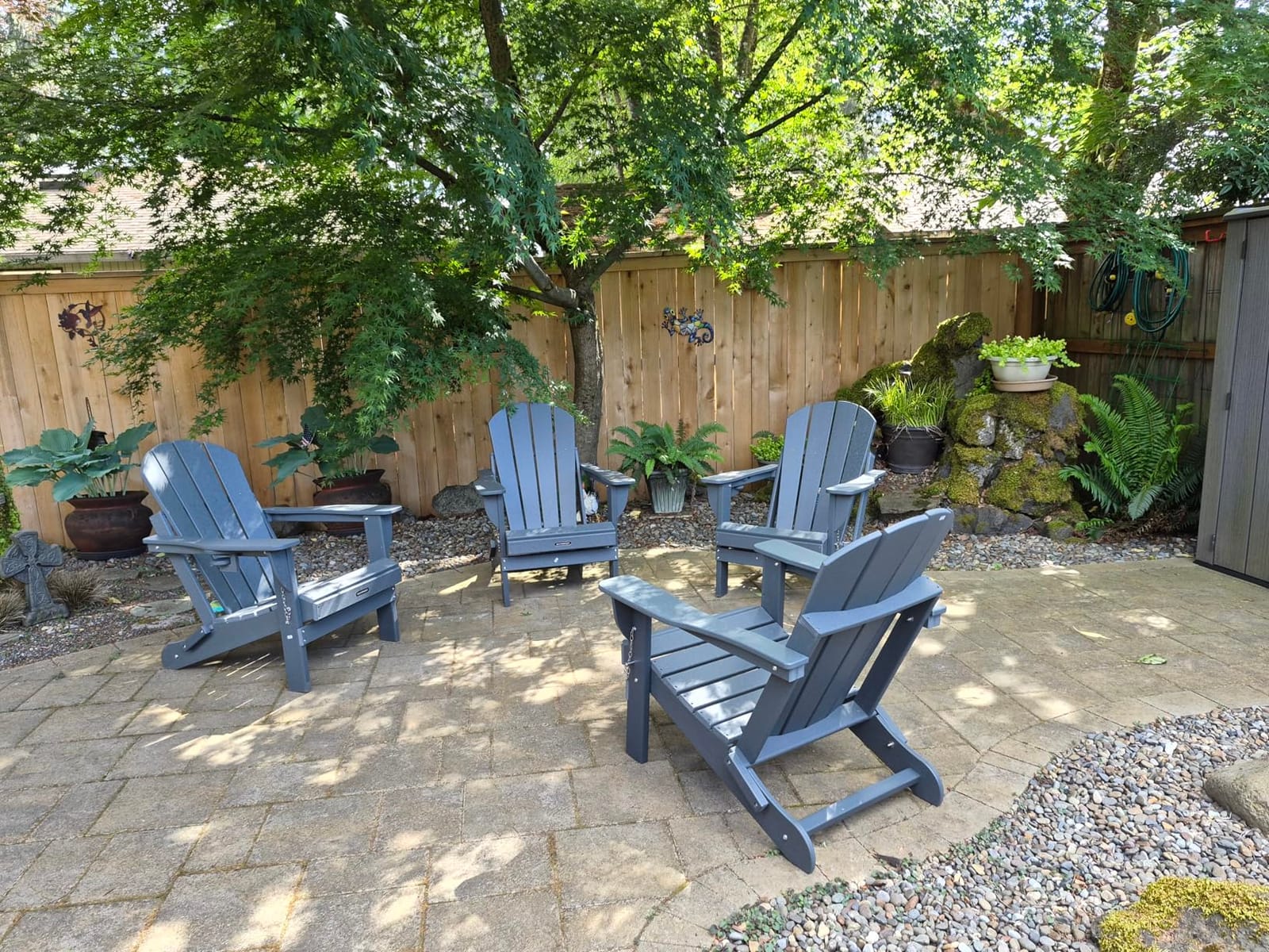 MUCHENGHY Folding Adirondack Chair HDPE for Fire Pit Outdoor, Navy Blue customer photo 1