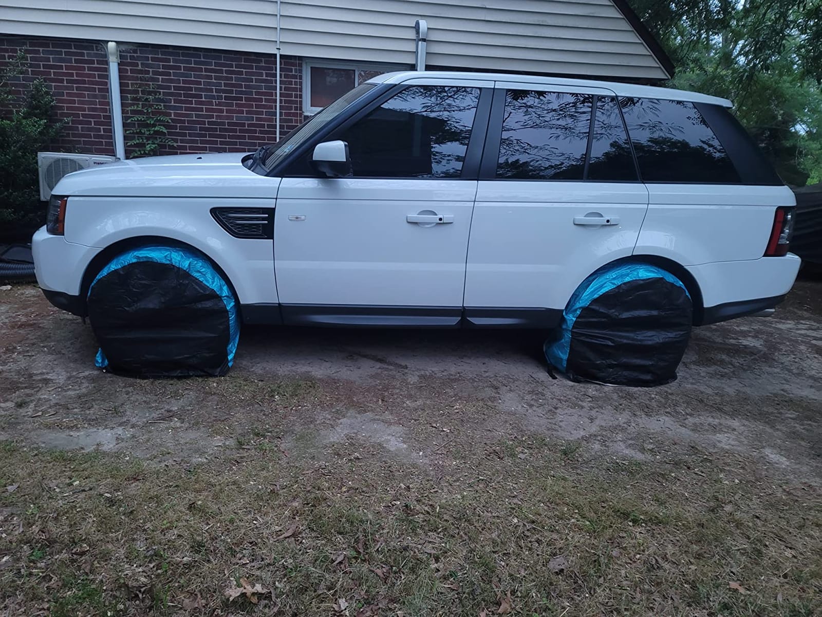 MORNYRAY Tire Covers 4 Pack,Waterproof Anti-UV Snow Sun Rain Tire Covers for RV,Truck, SUV, Trailer, Camper. customer photo 2