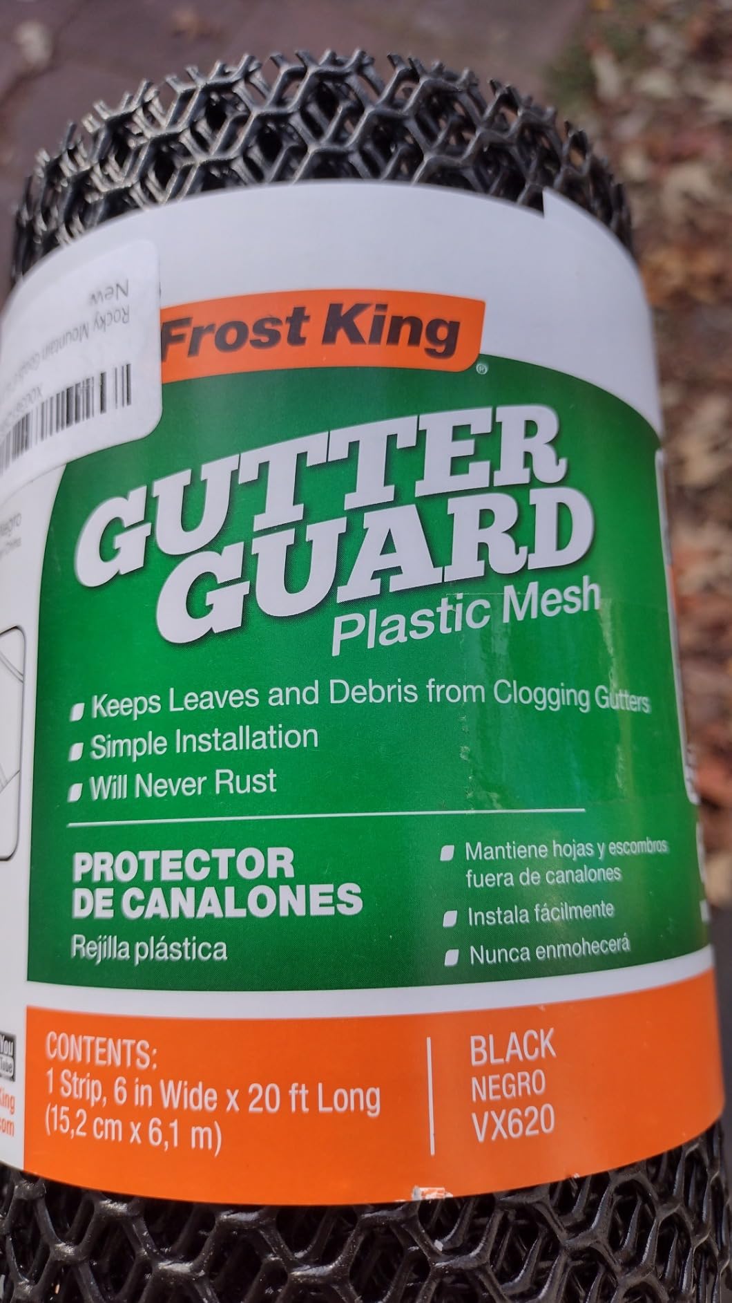 Rocky Mountain Goods 6” Gutter Guard Mesh - 20 Foot Leaf Guard Protects from Branches, Leaves, Debris - Easy Cut with Scissors to Custom Lengths - Easy Install - Does Not Rust customer photo 1